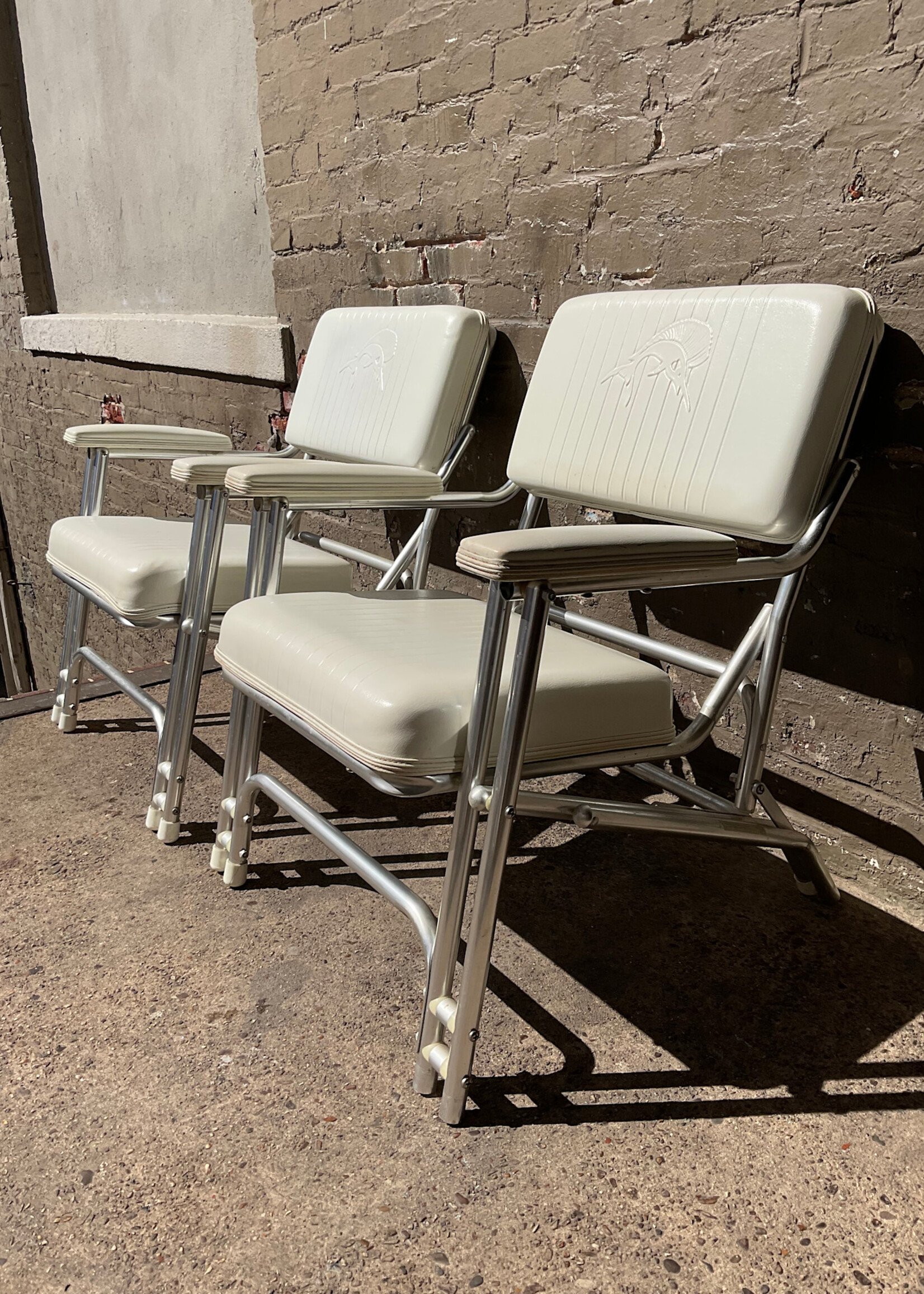 GOODWOOD Pair of Garelick Folding Aluminum Deck Chairs