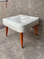 GOODWOOD Vintage Peg Leg Vinyl Footstool