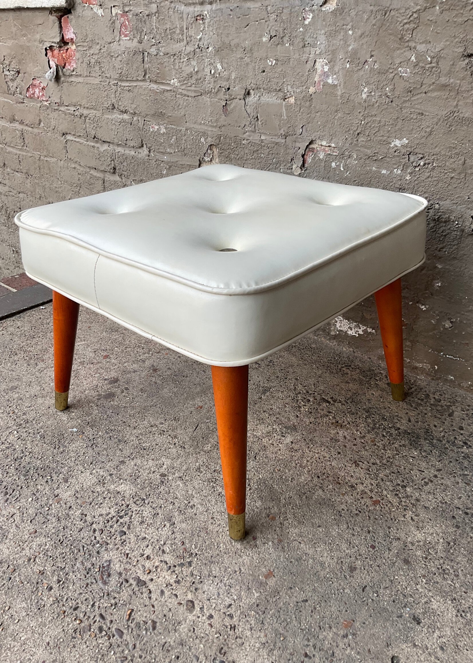 GOODWOOD Vintage Peg Leg Vinyl Footstool