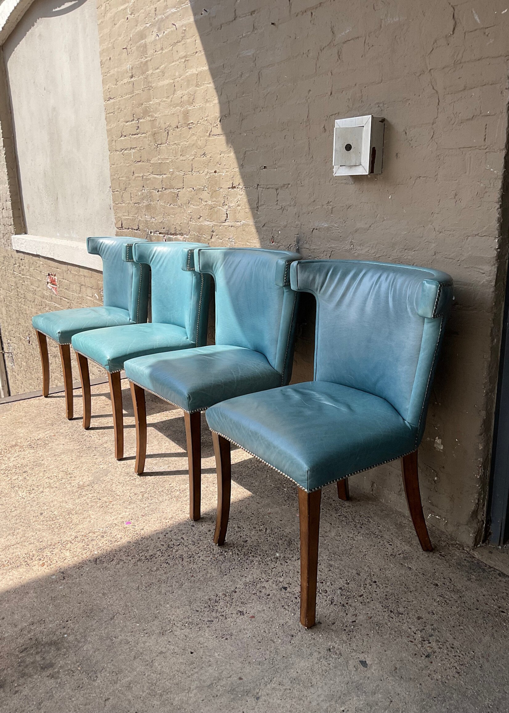 GOODWOOD Leather Hollywood Regency Style Chair