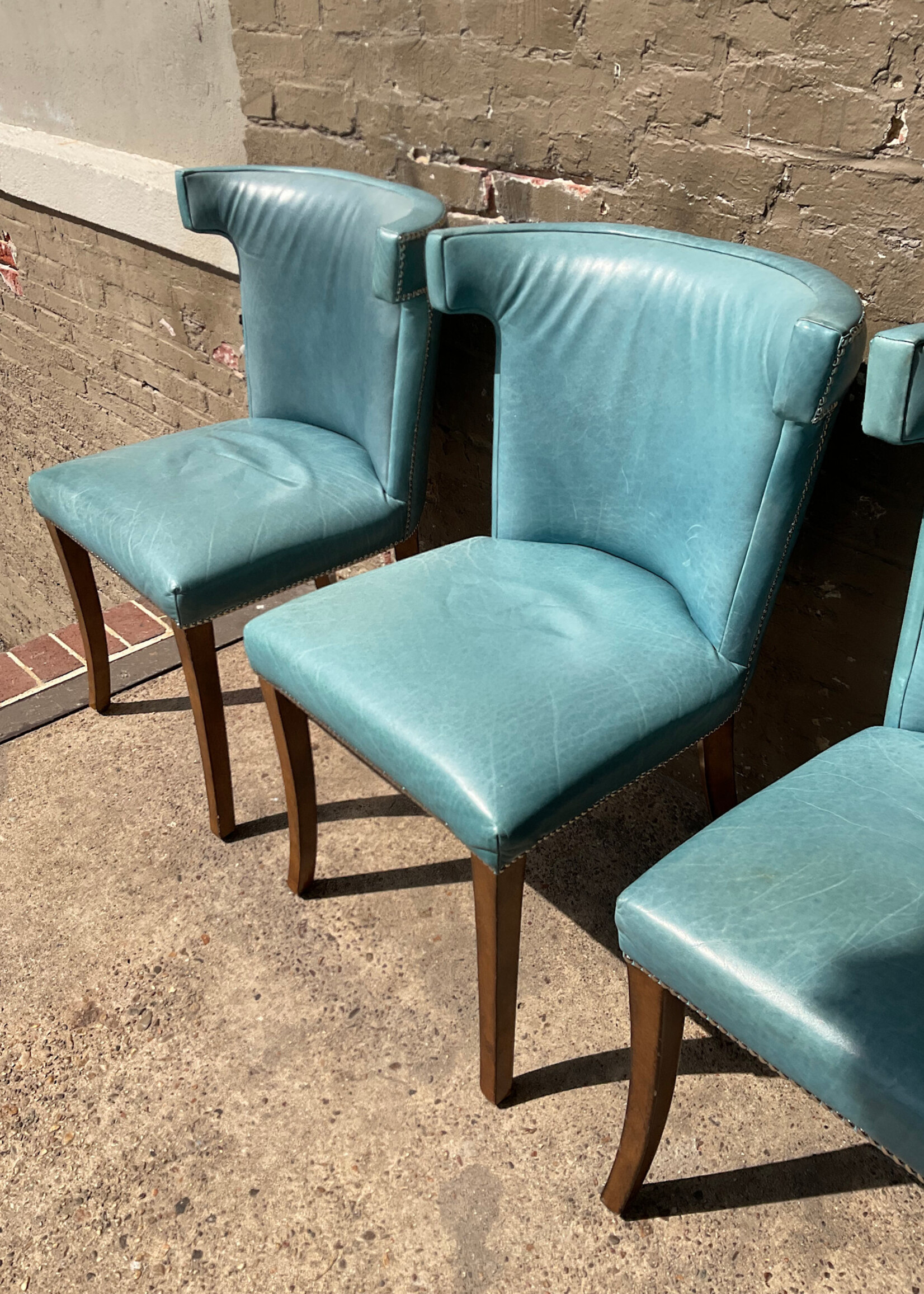 GOODWOOD Leather Hollywood Regency Style Chair