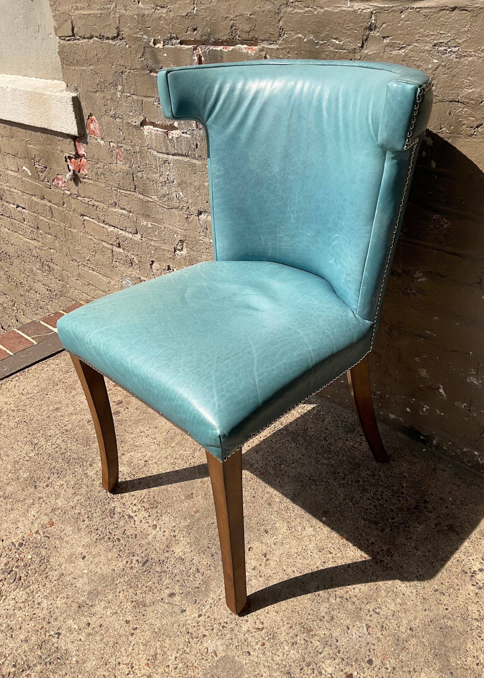 GOODWOOD Leather Hollywood Regency Style Chair