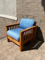 GOODWOOD Solid Pine Denim Lounge Chair