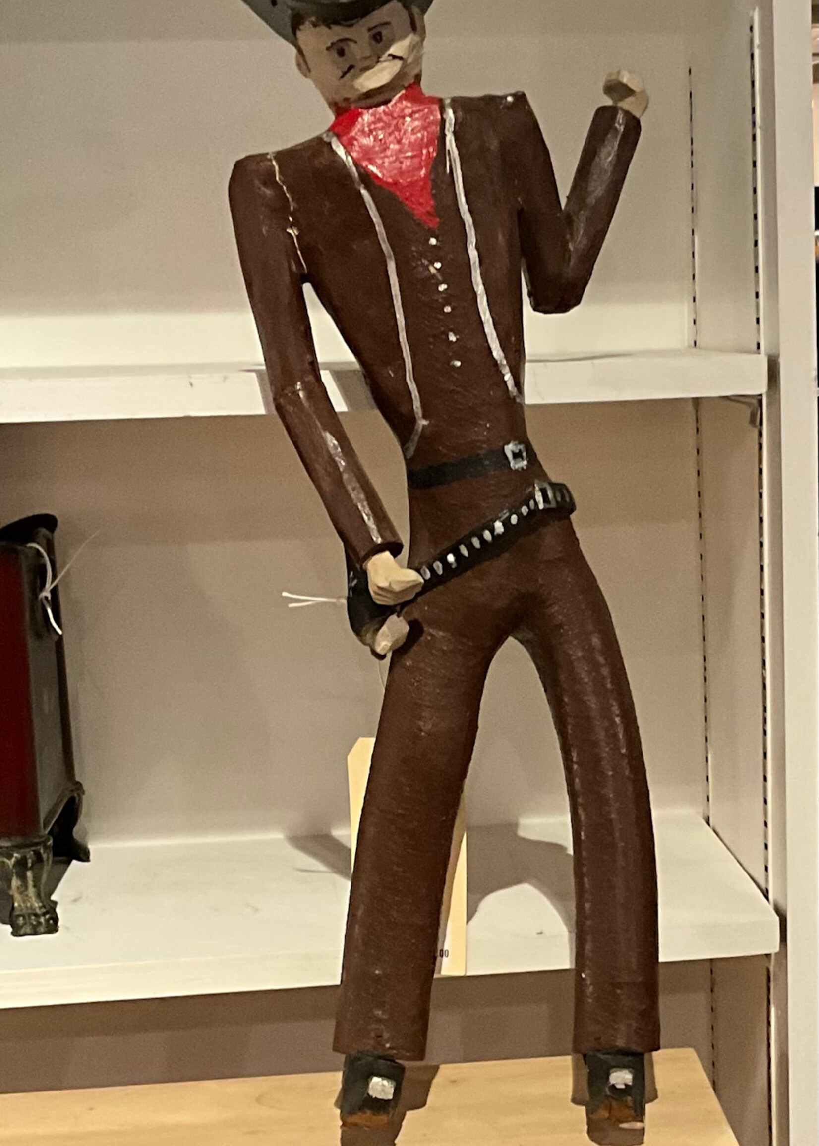 GOODWOOD Folk Art Carved Wood Cowboy