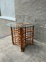 GOODWOOD Vintage Rattan & Glass Table