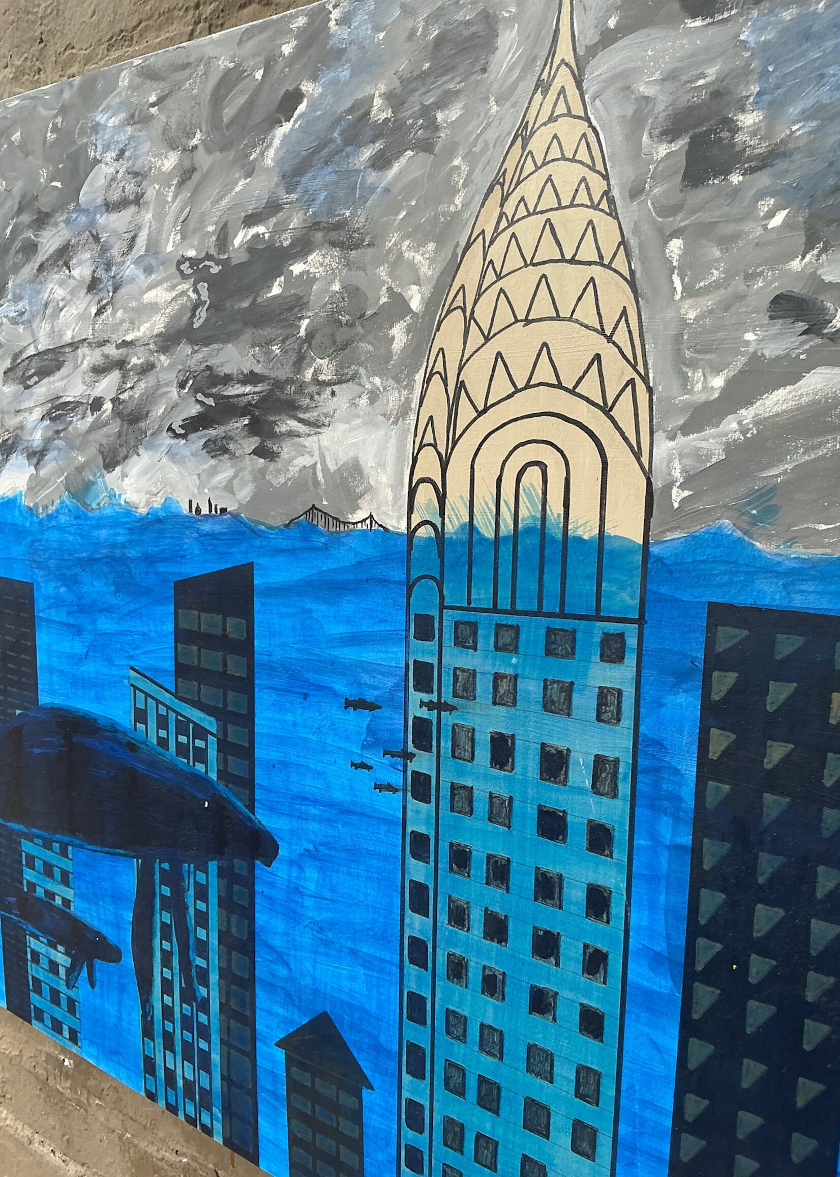 GOODWOOD New York City Underwater, Peter Rowe, Acrylic on Board