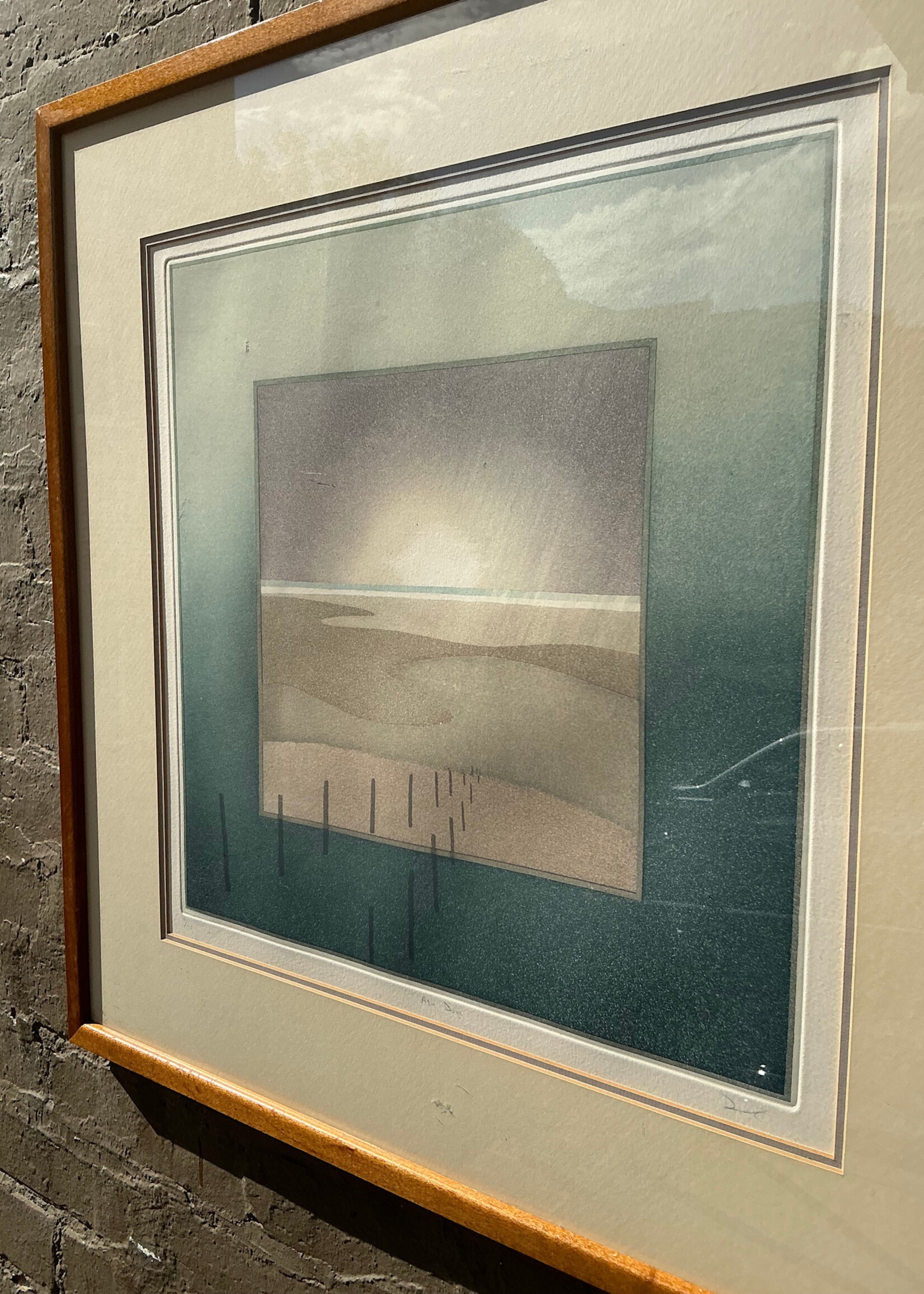 GOODWOOD Signed Lithograph, Scratch on Glass