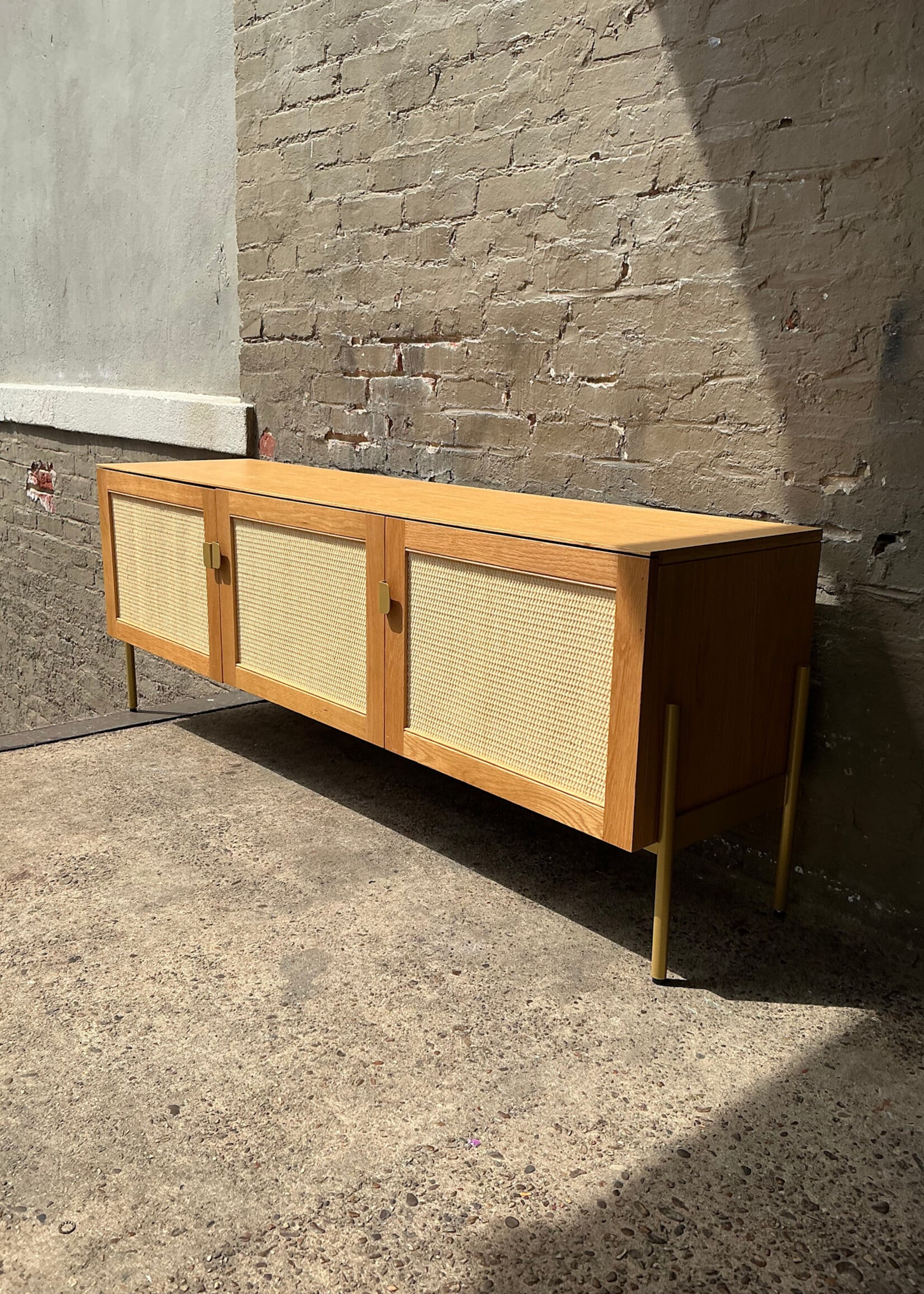 GOODWOOD Modern Oak & Mesh Credenza