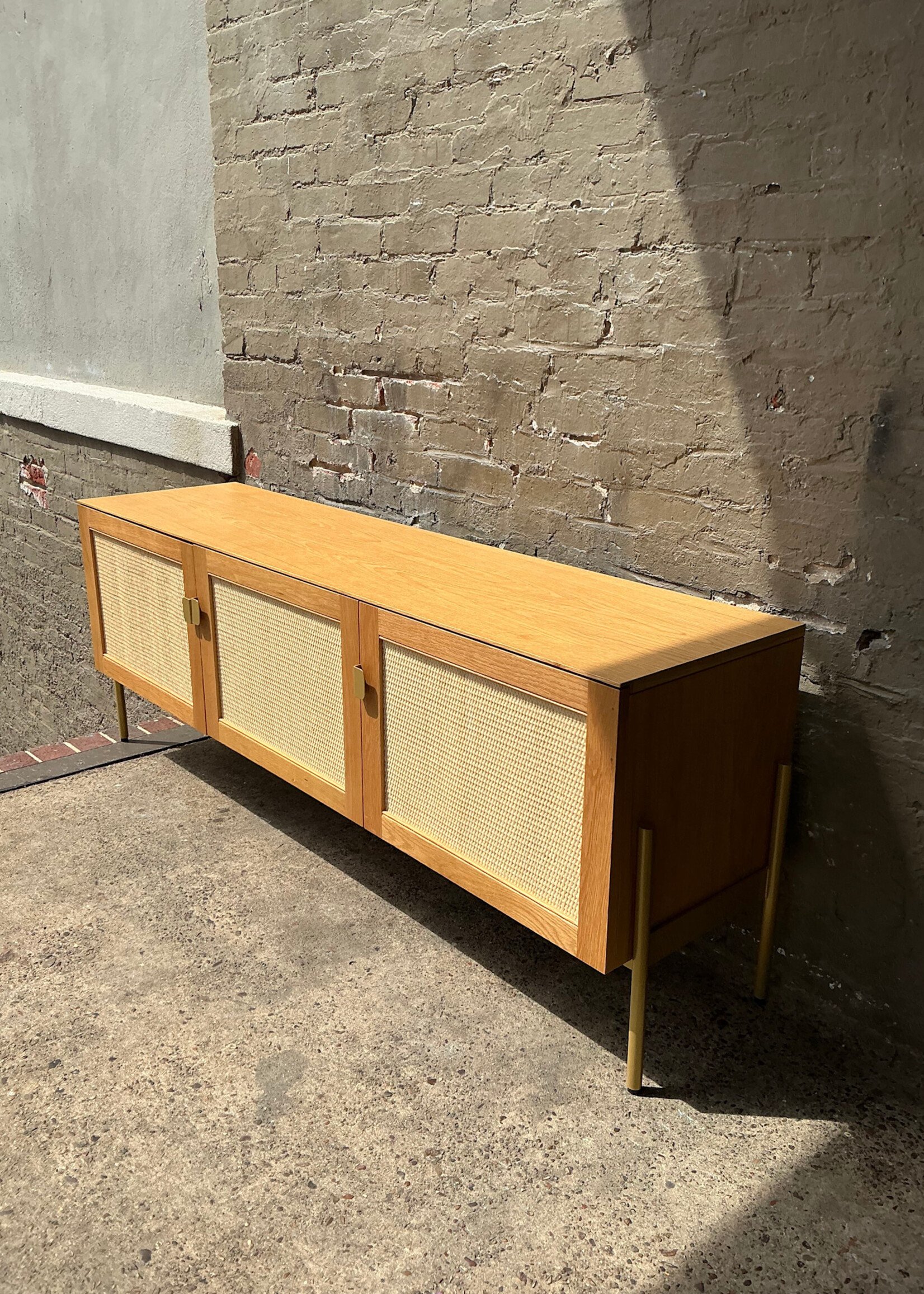 GOODWOOD Modern Oak & Mesh Credenza