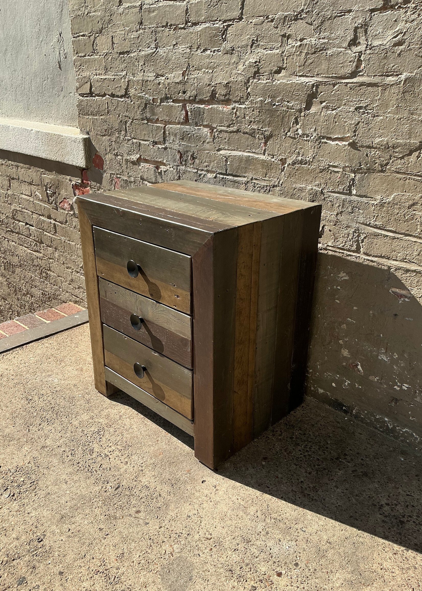 GOODWOOD Rustic 3 Drawer Nightstand