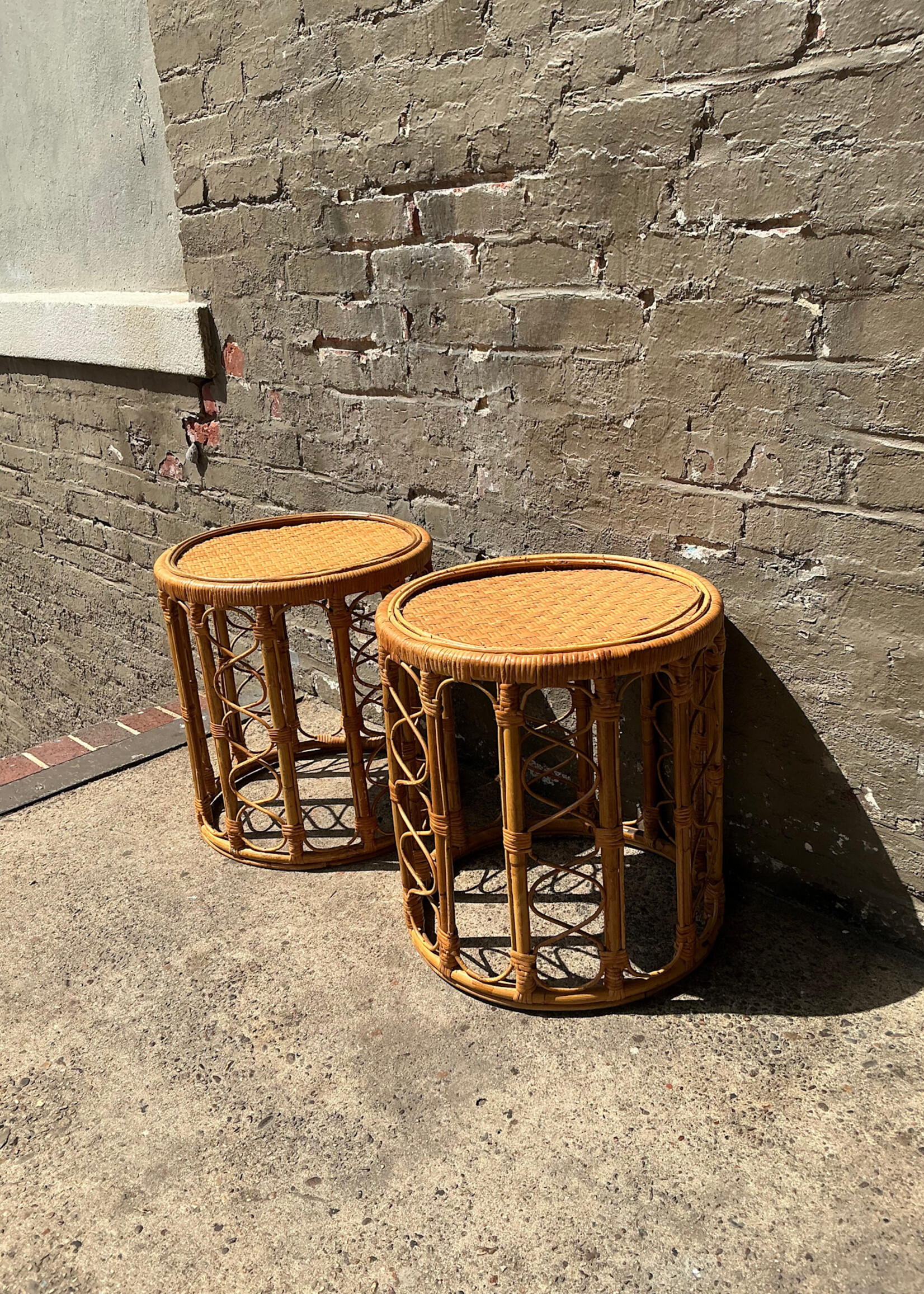 GOODWOOD Pair of Rattan Side Tables
