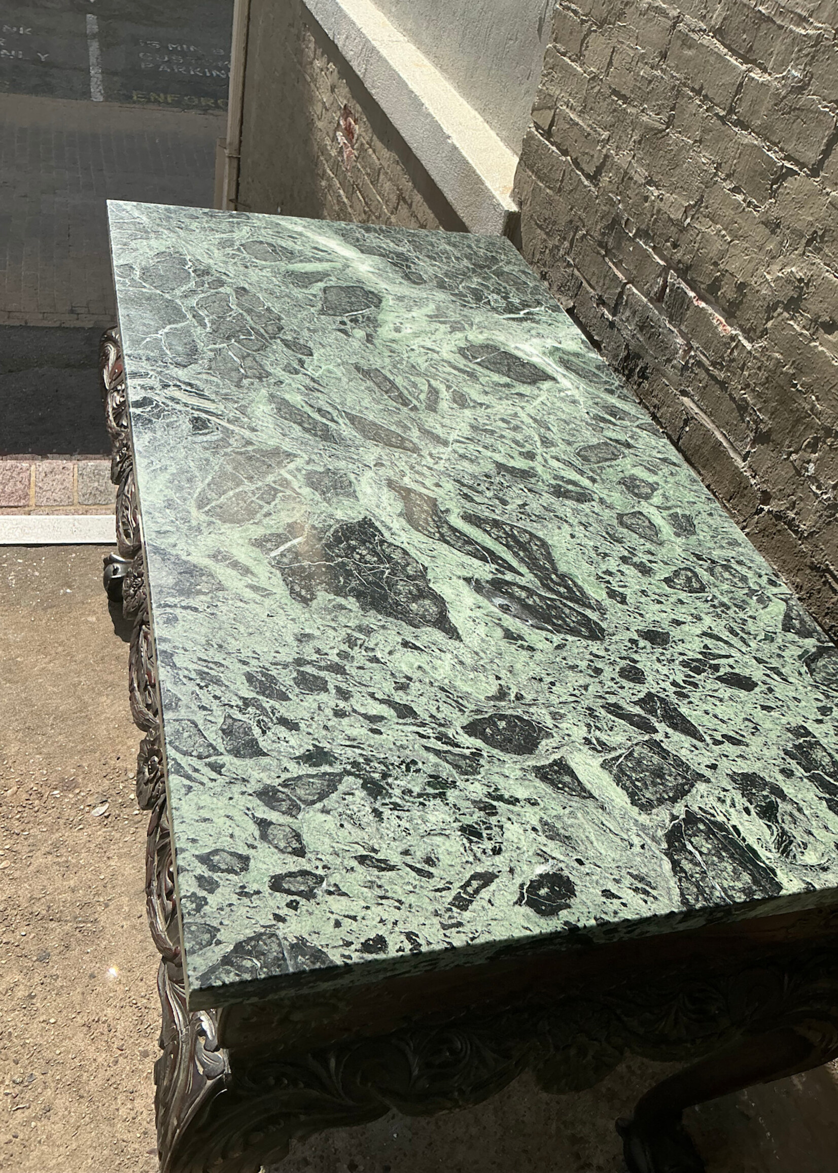 GOODWOOD Antique Mahogany & Marble Center Table