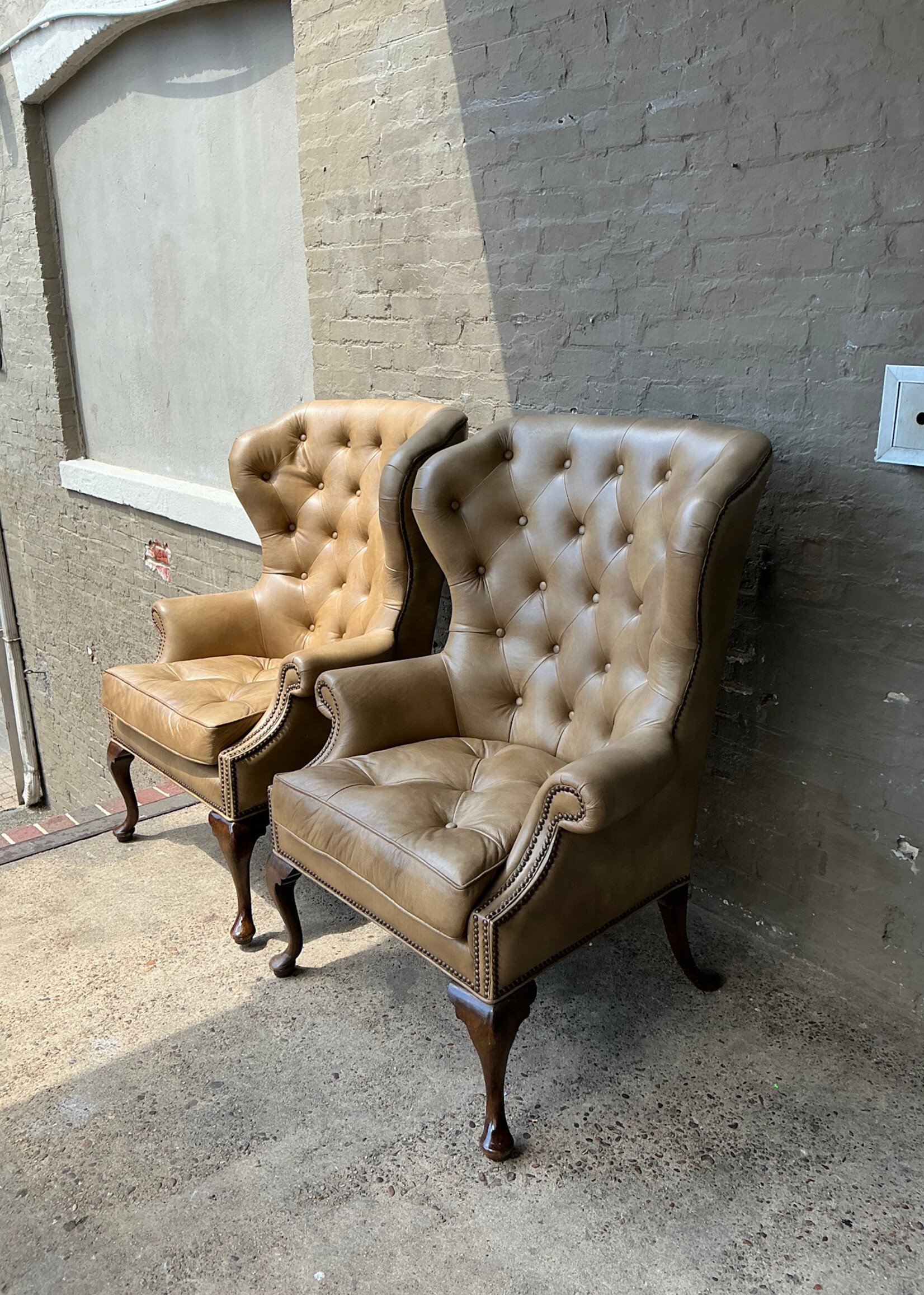 GOODWOOD Tufted Leather Wingback Chair