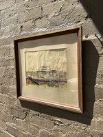 GOODWOOD Riverboat Watercolor, Signed