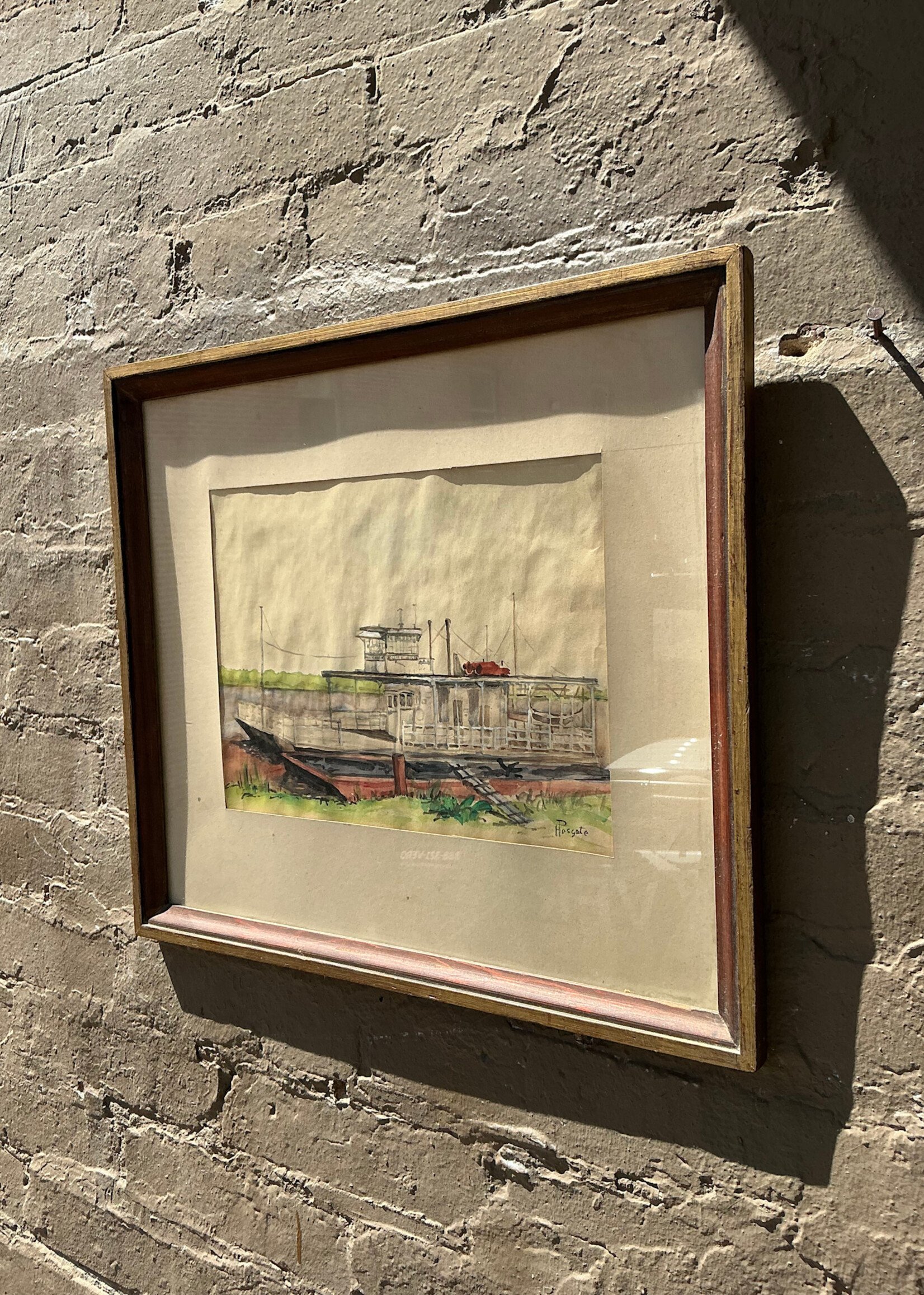 GOODWOOD Riverboat Watercolor, Signed