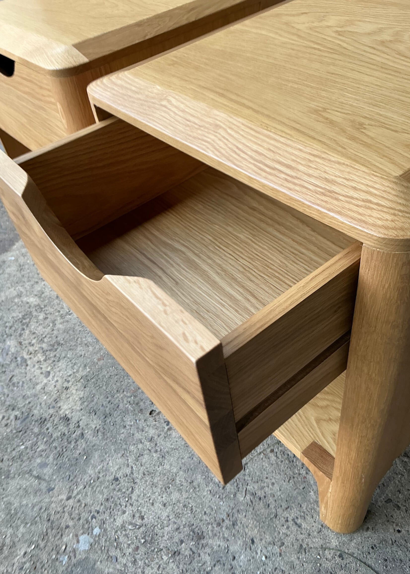 GOODWOOD Pair of Solid White Oak Nightstands