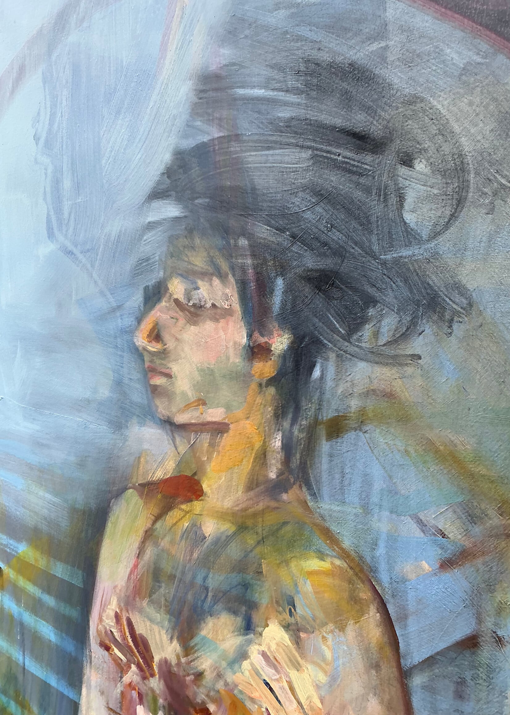 GOODWOOD Abstract Figure, Oil on Canvas, E. Swerdlow