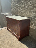 GOODWOOD Victorian Marble Top Walnut Chest of Drawers