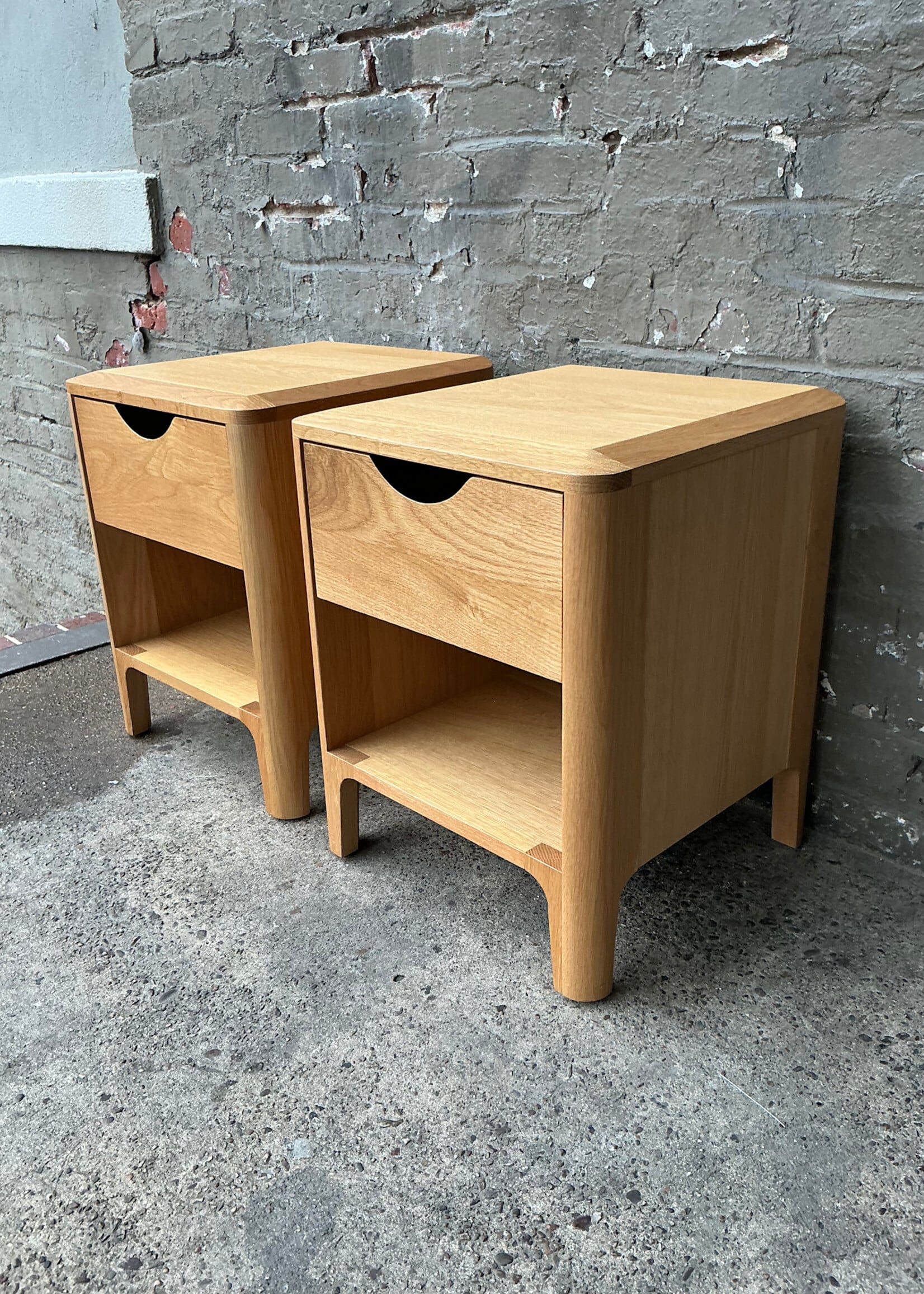 GOODWOOD Pair of White Oak Nightstands