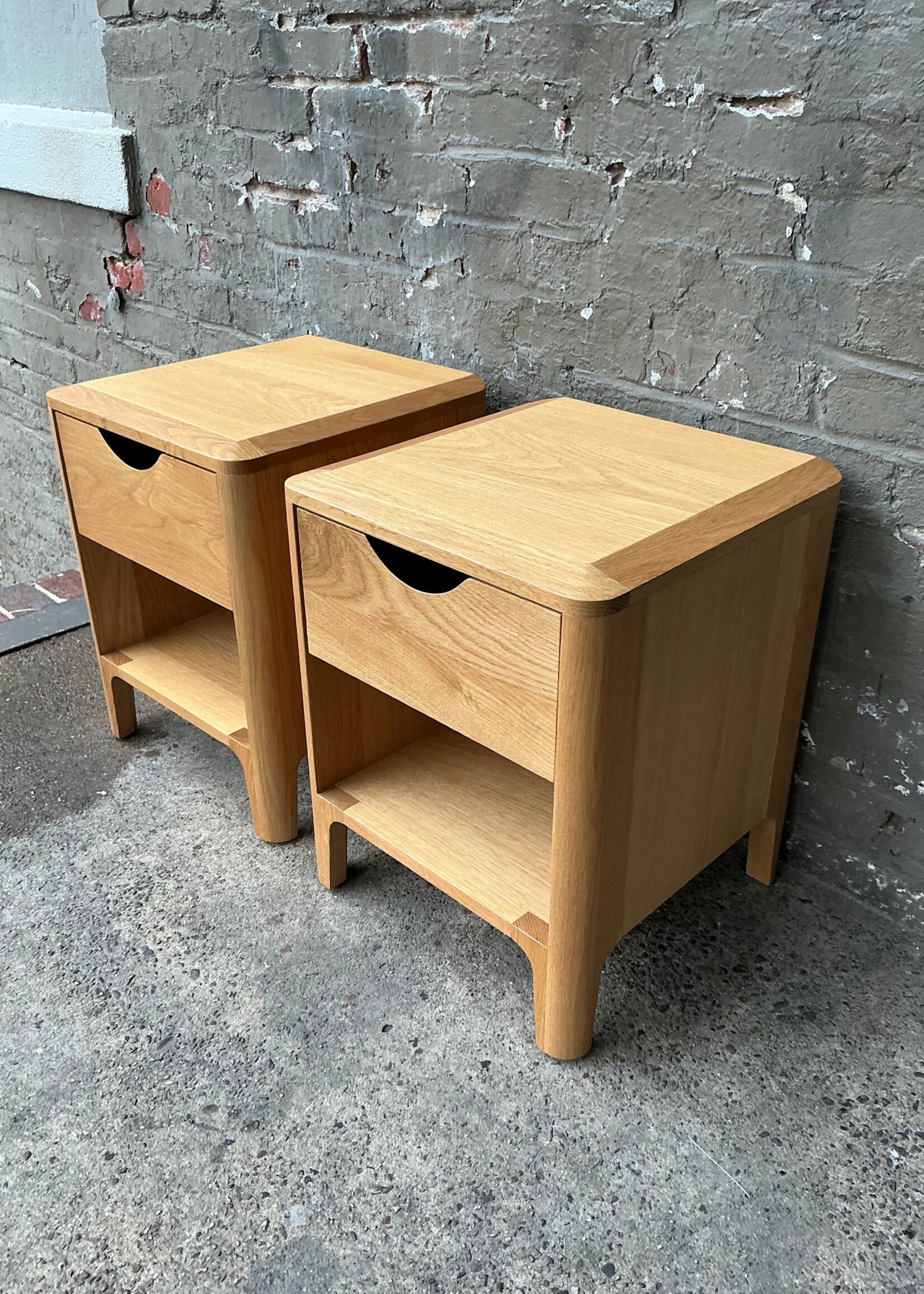 GOODWOOD Pair of White Oak Nightstands