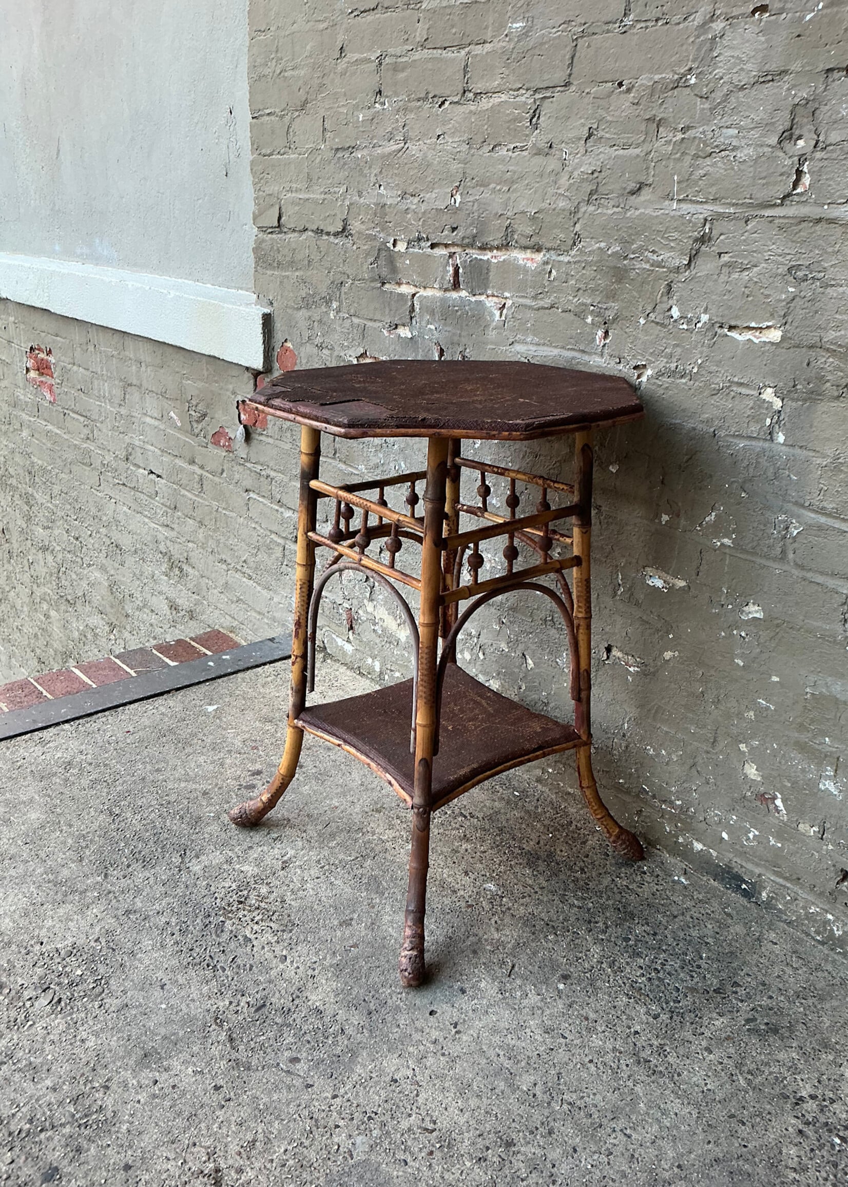 GOODWOOD Antique Bamboo and Seagrass Side Table