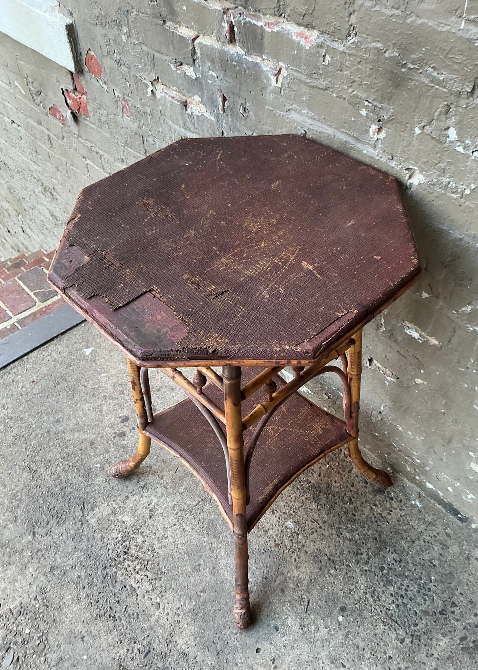 GOODWOOD Antique Bamboo and Seagrass Side Table