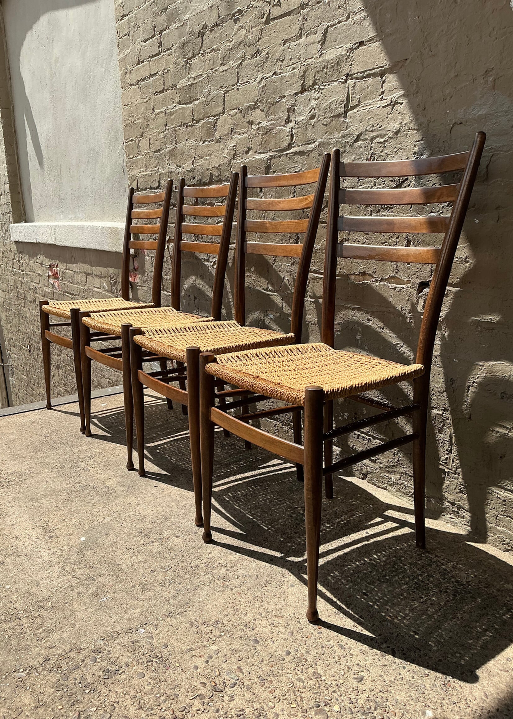 GOODWOOD Set of Four Gio Ponti Style Chairs, Italy