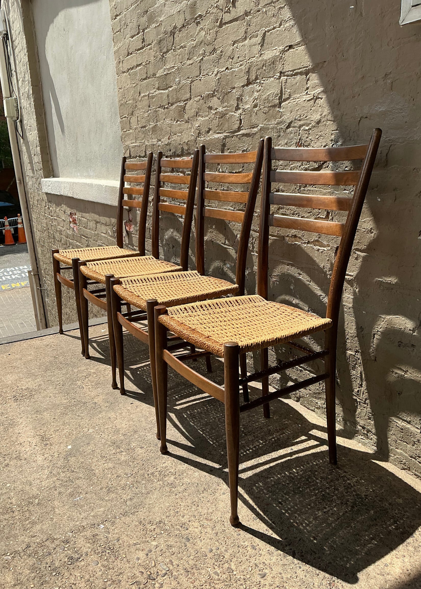 GOODWOOD Set of Four Gio Ponti Style Chairs, Italy