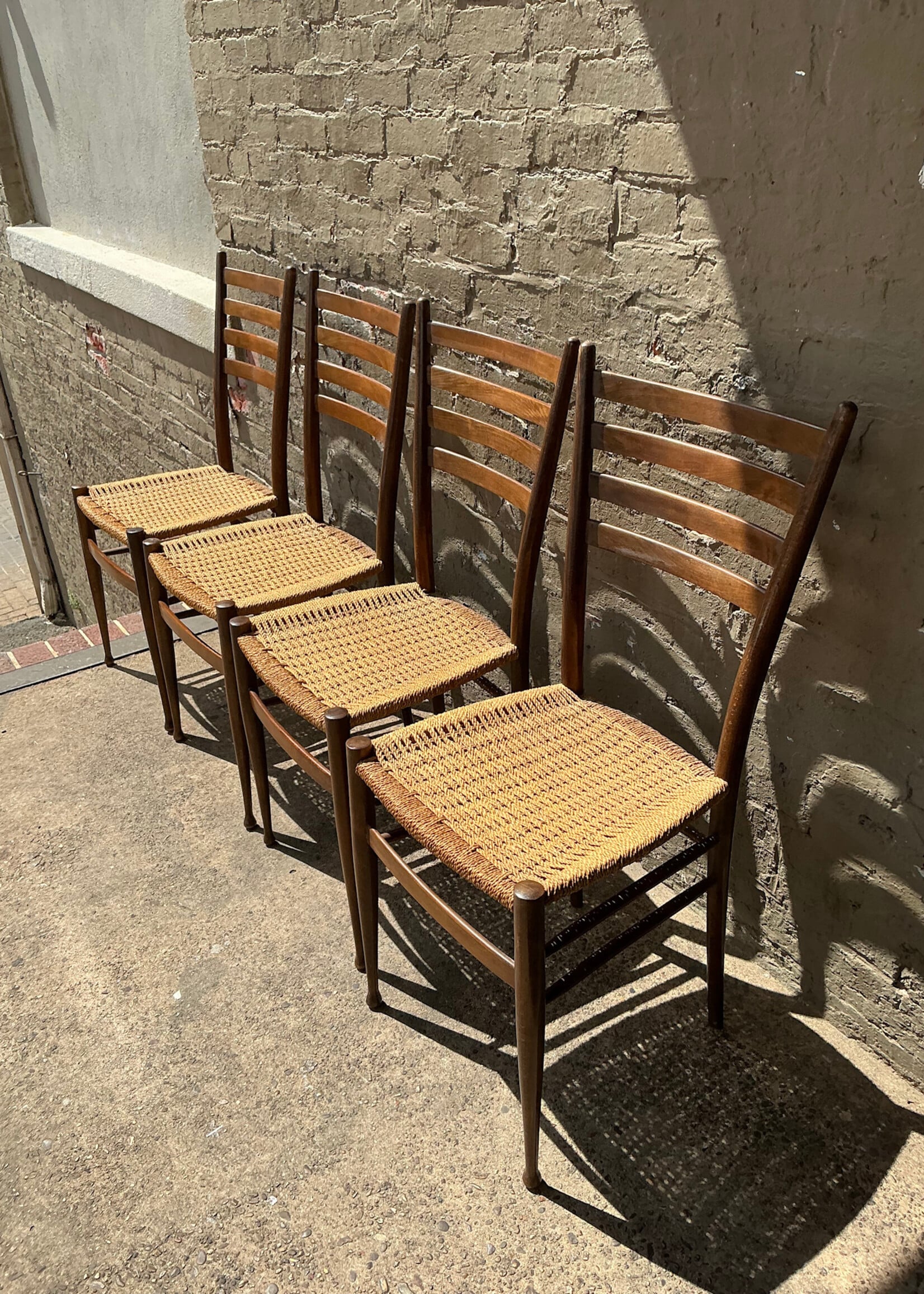 GOODWOOD Set of Four Gio Ponti Style Chairs, Italy
