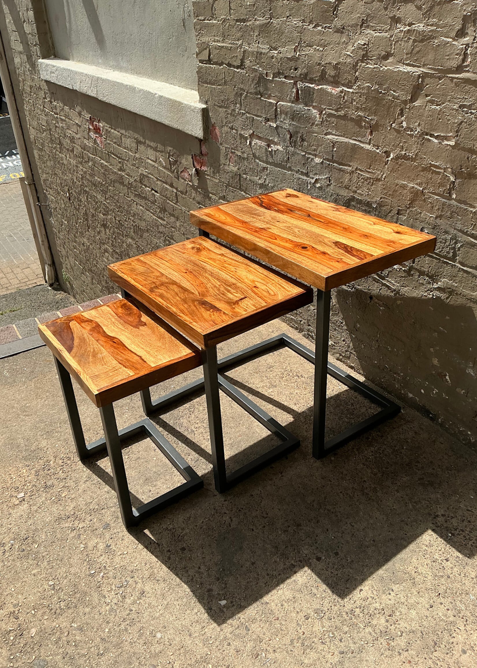 GOODWOOD Set of Three Acacia Wood Nesting Tables
