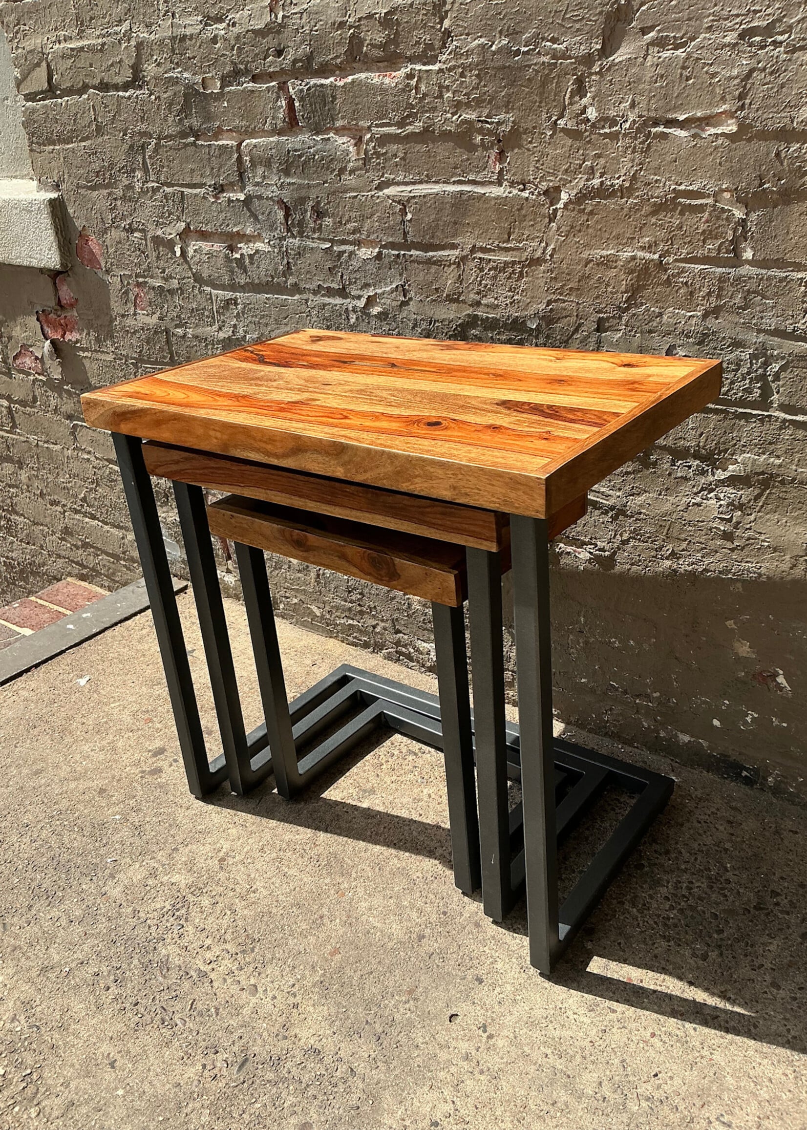 GOODWOOD Set of Three Acacia Wood Nesting Tables