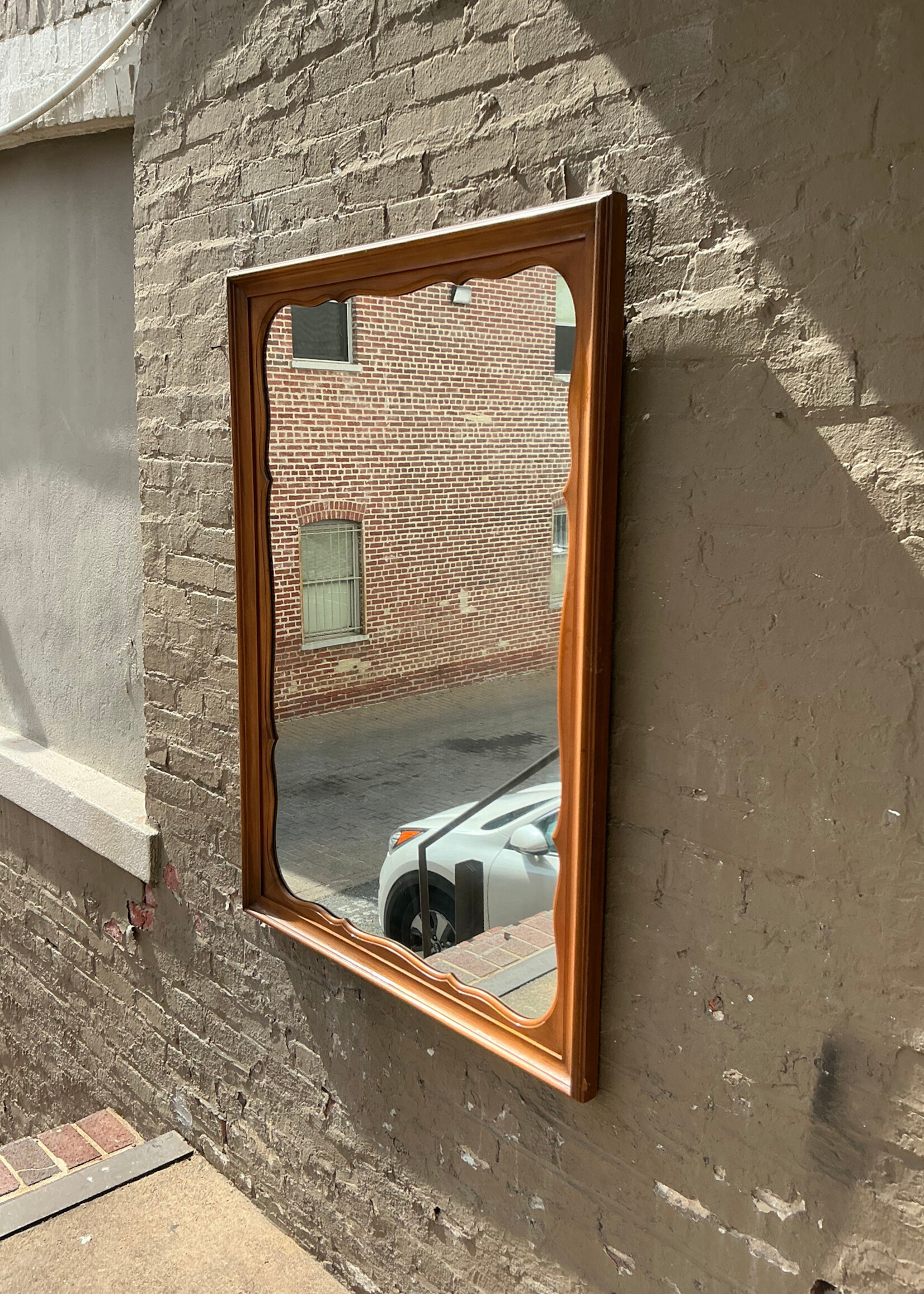 GOODWOOD Scalloped Wood Framed Mirror, Scratch
