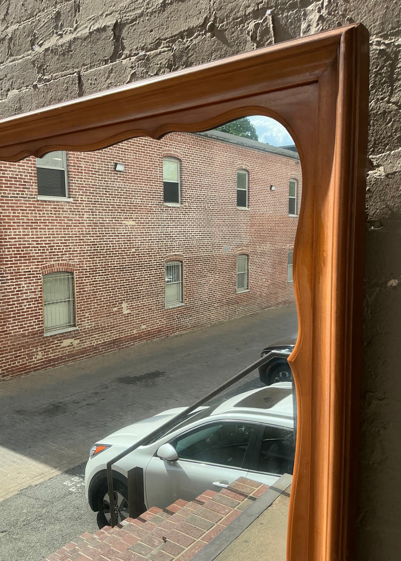 GOODWOOD Scalloped Wood Framed Mirror, Scratch