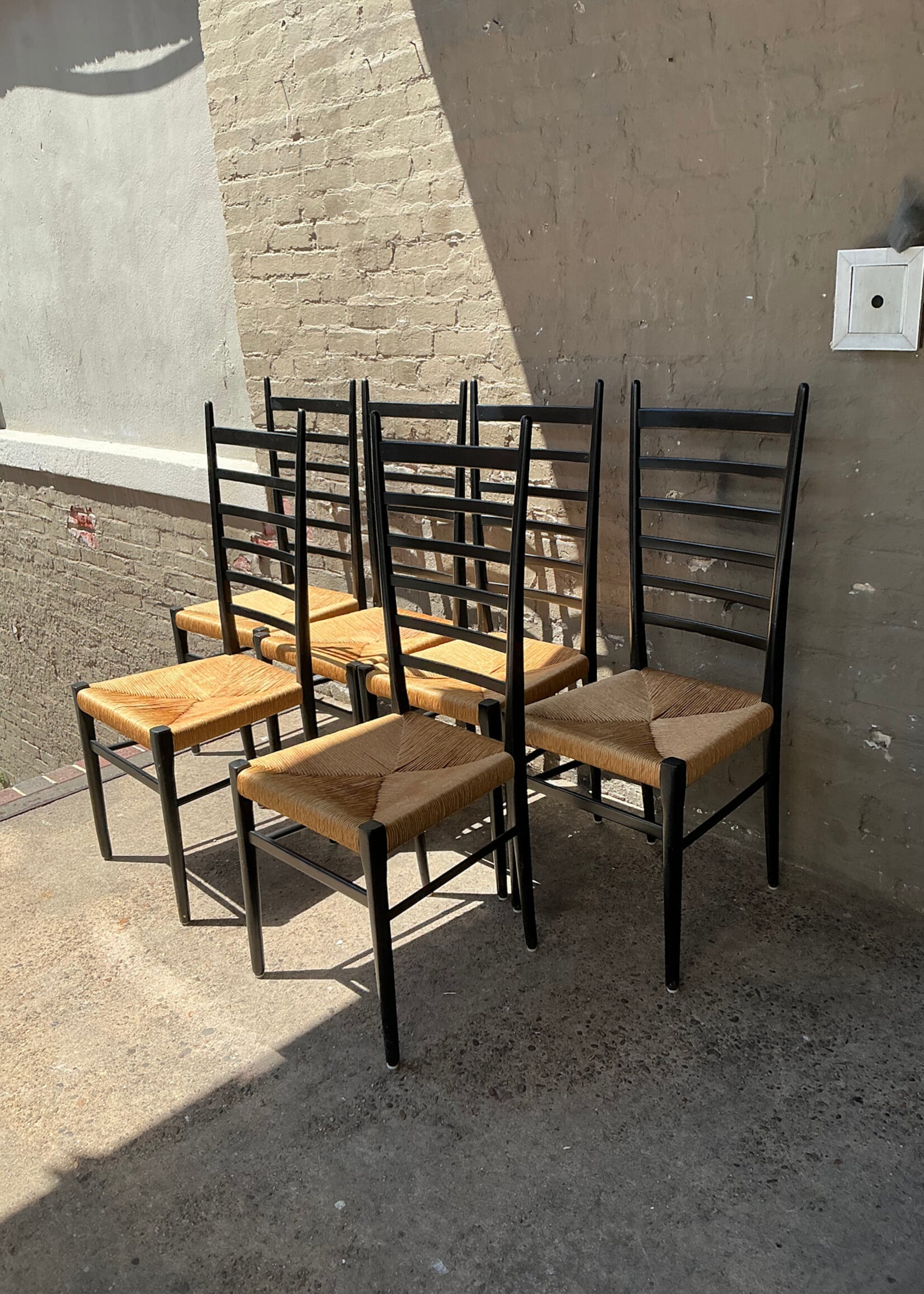 GOODWOOD Set of 6 Italian Rush Seat Chairs