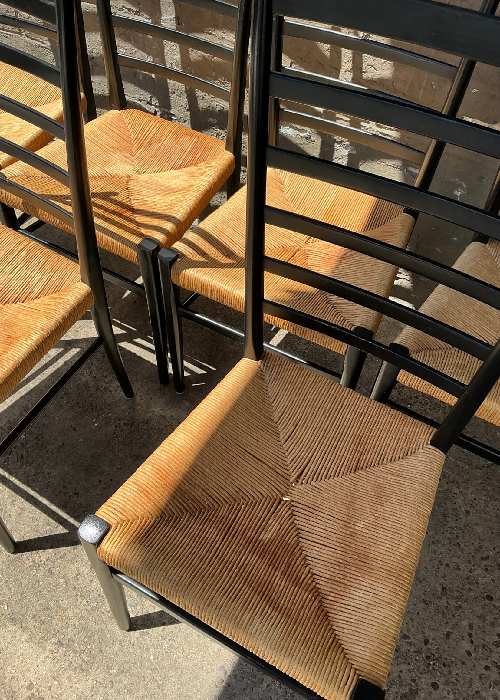 GOODWOOD Set of 6 Italian Rush Seat Chairs