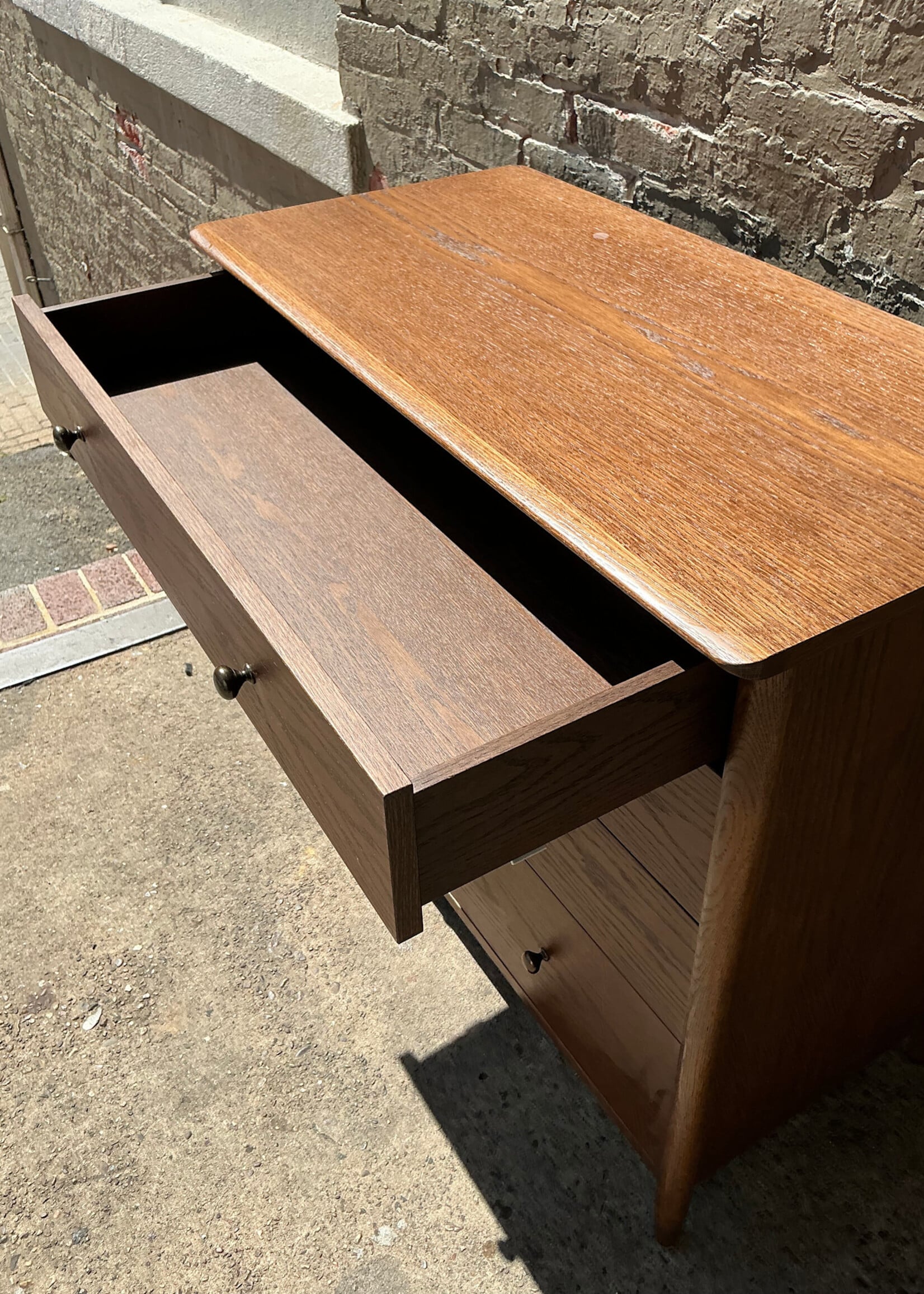GOODWOOD MCM Style Stained Oak Chest