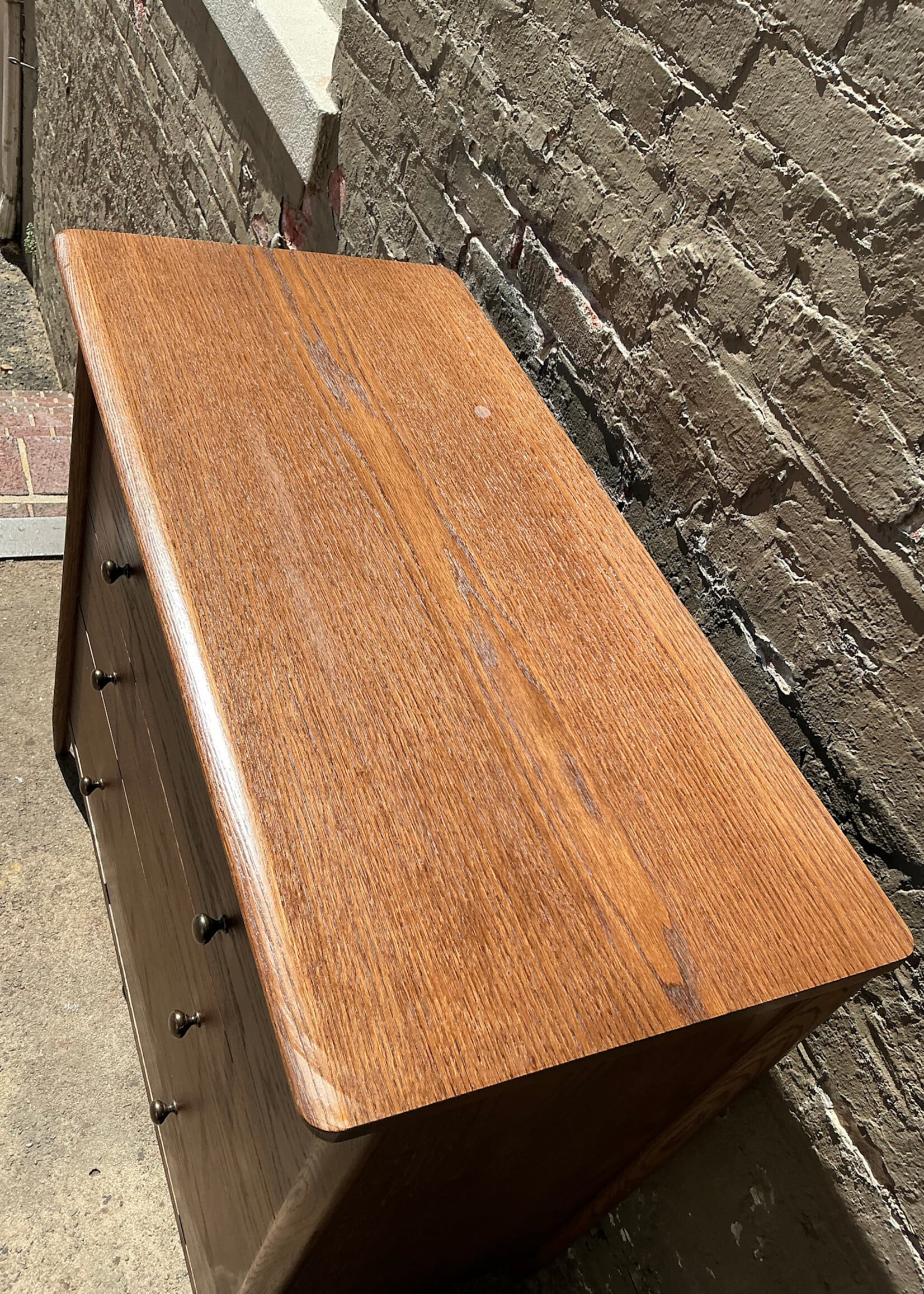 GOODWOOD MCM Style Stained Oak Chest