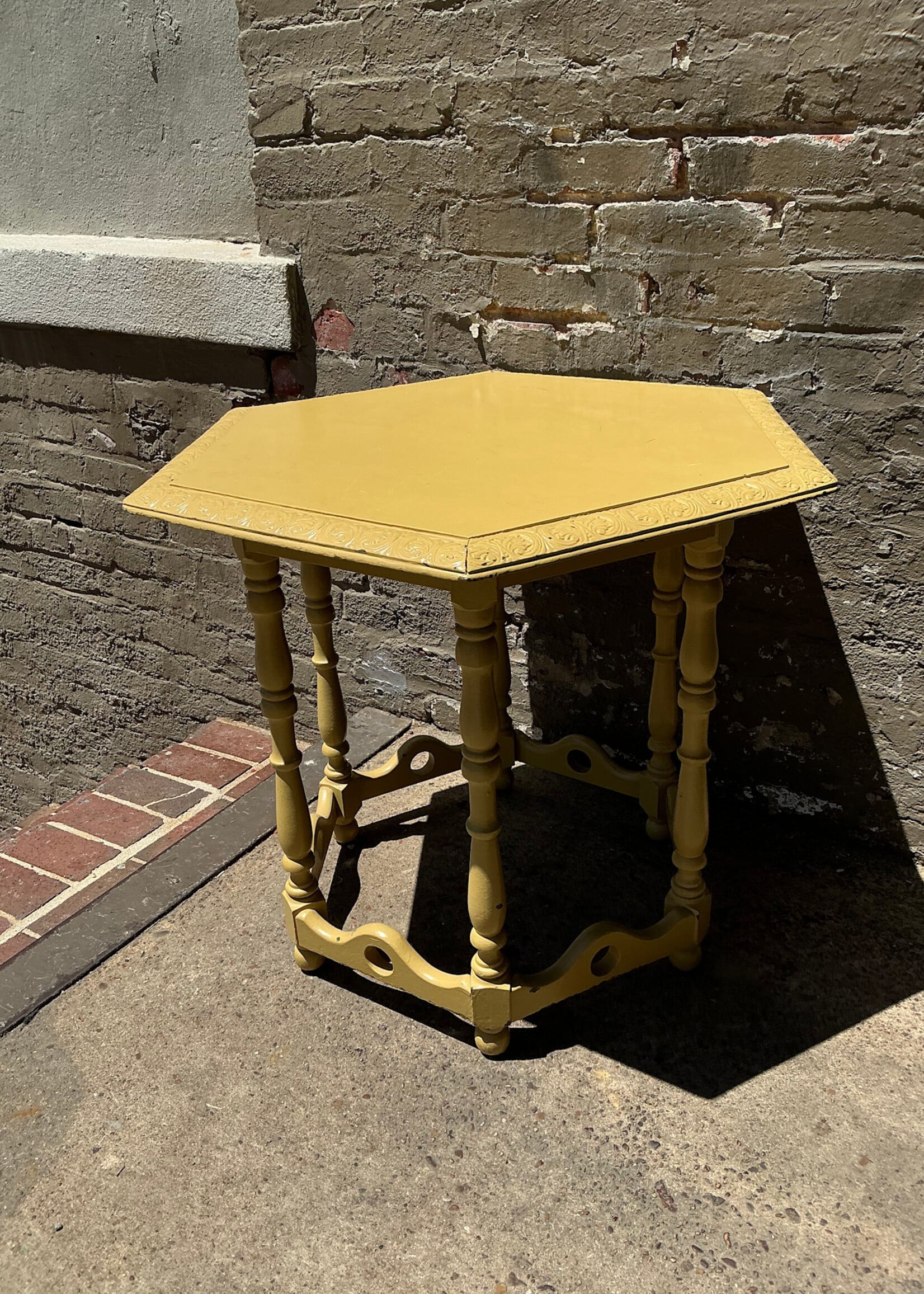 GOODWOOD Vintage Mustard Painted Side Table