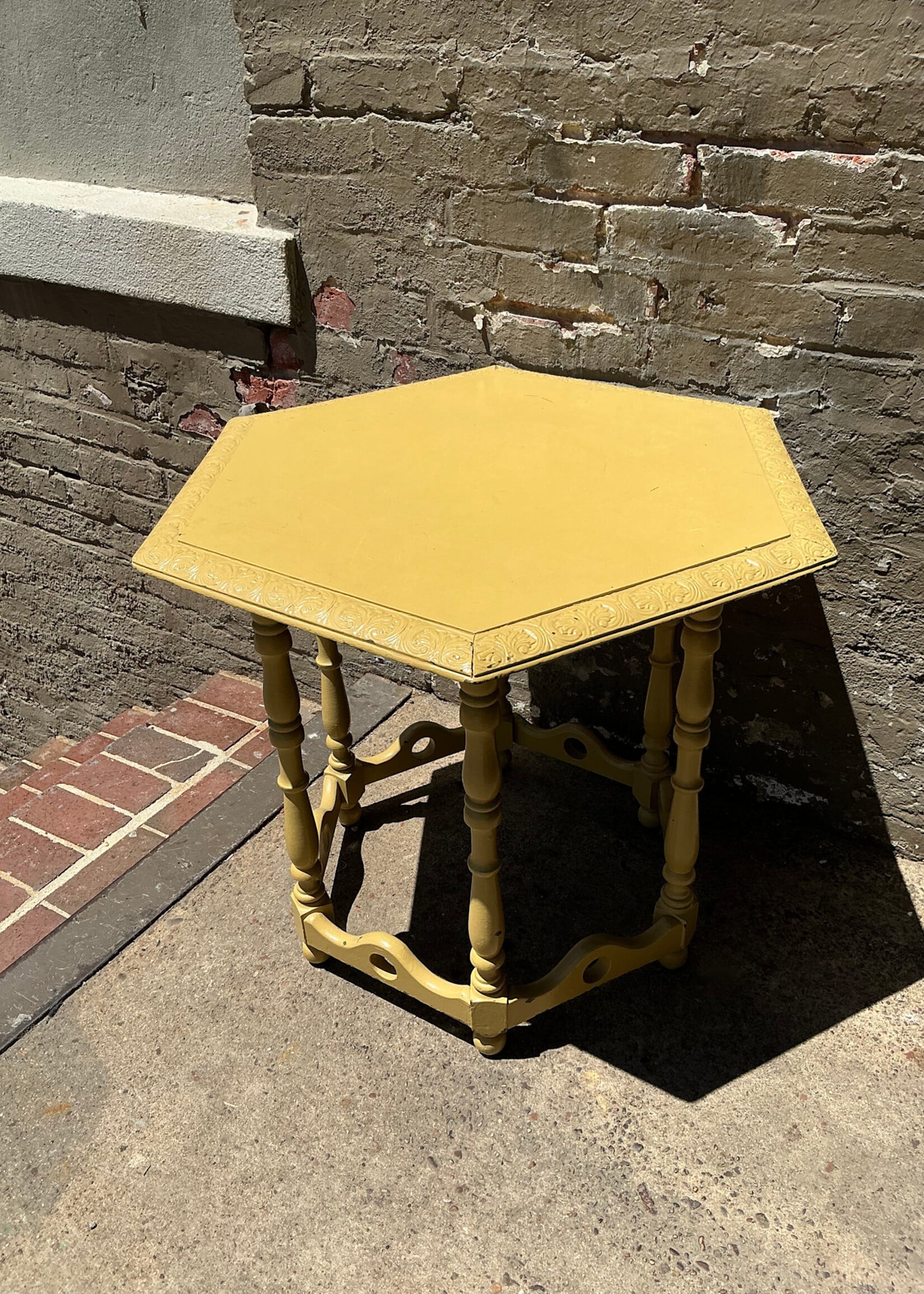 GOODWOOD Vintage Mustard Painted Side Table