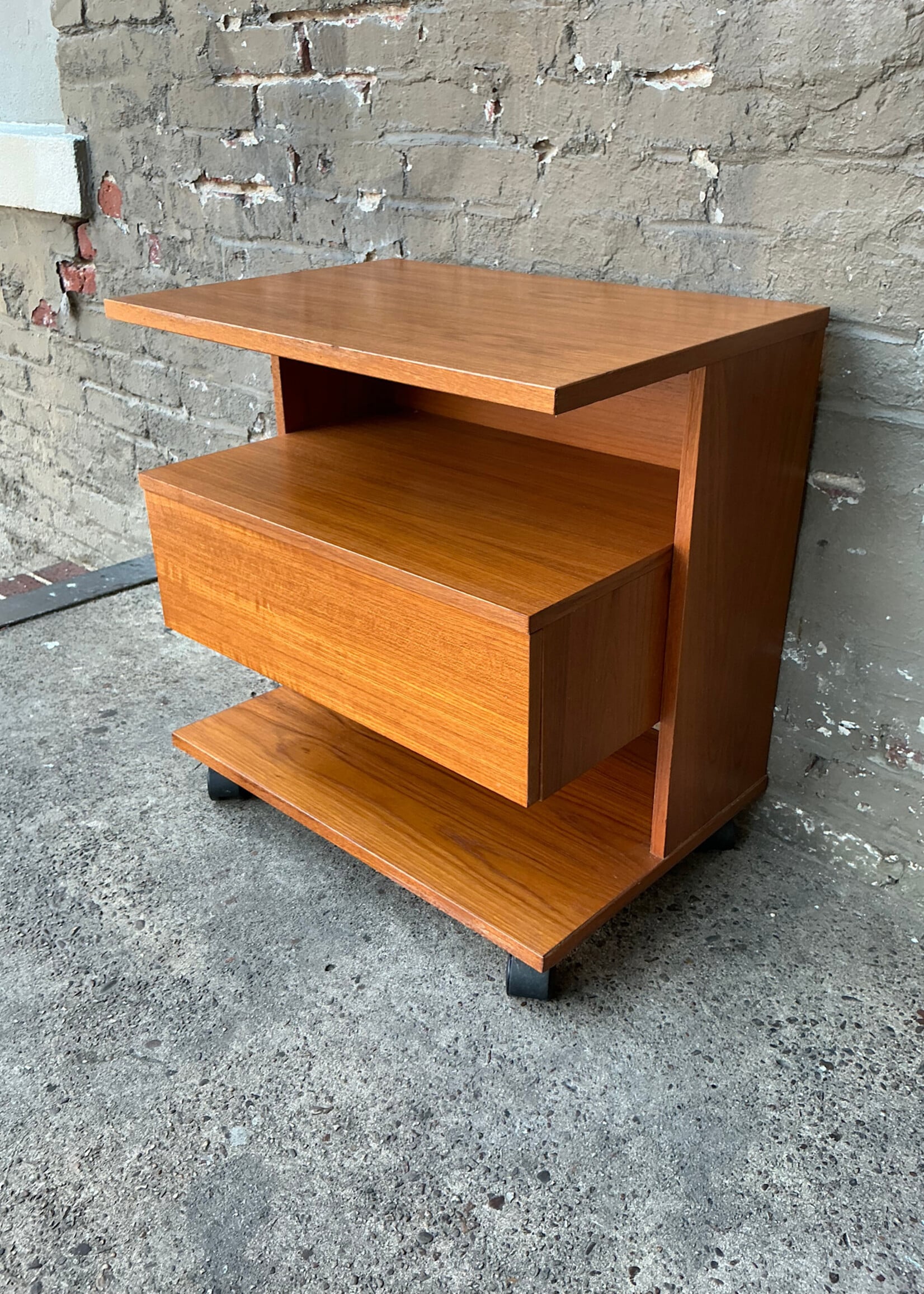 GOODWOOD MCM Style Side Table with Wheels