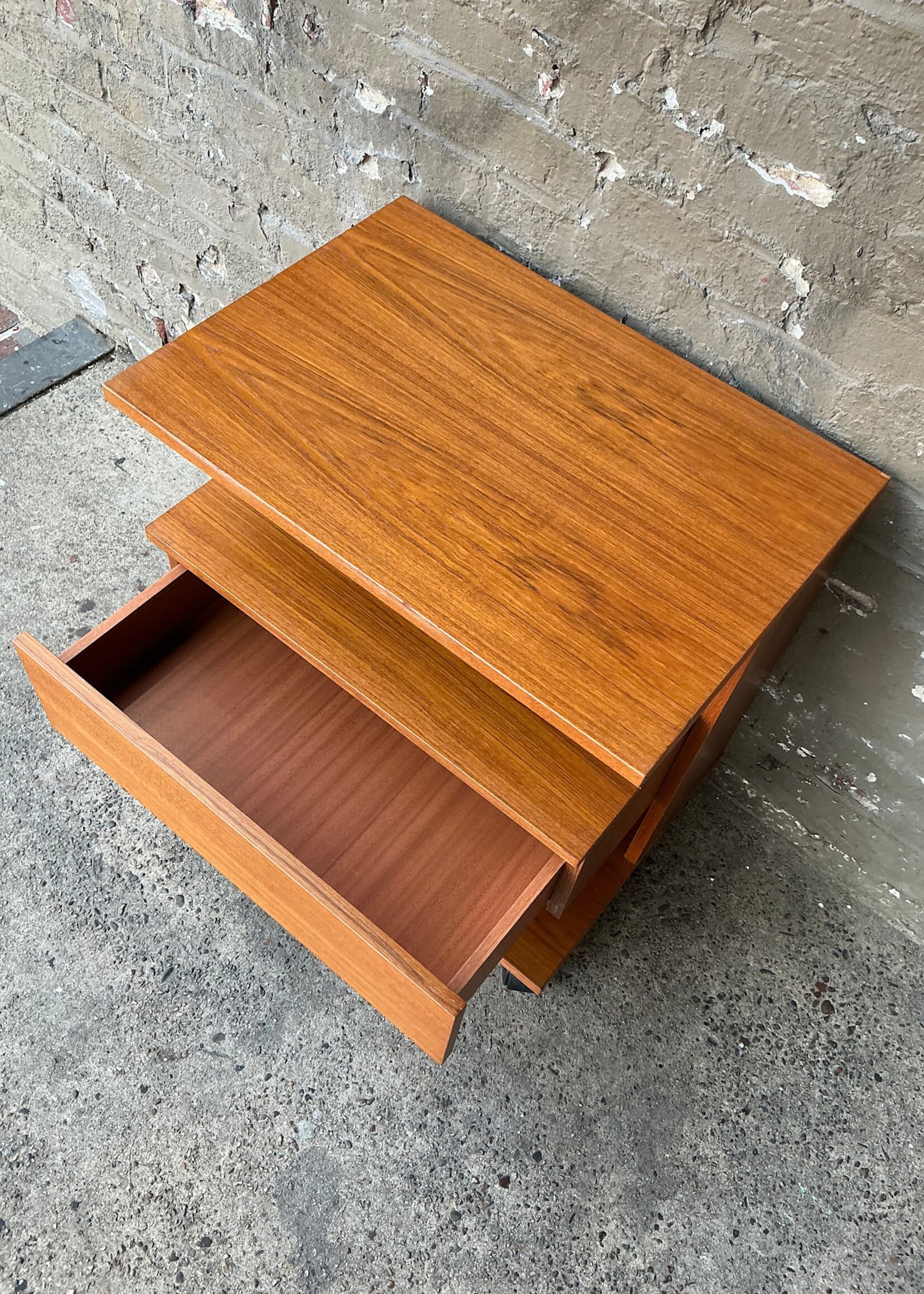 GOODWOOD MCM Style Side Table with Wheels