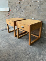 GOODWOOD Pair of Modern Oak Nightstands