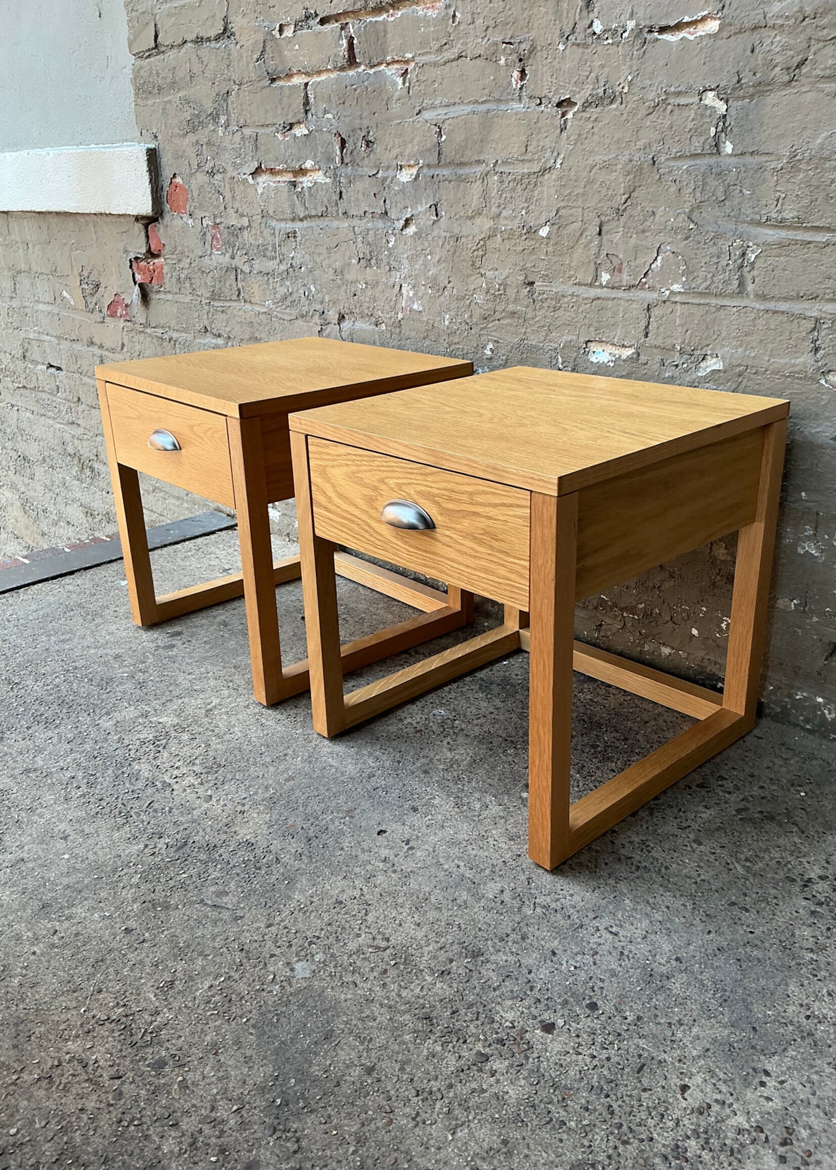 GOODWOOD Pair of Modern Oak Nightstands