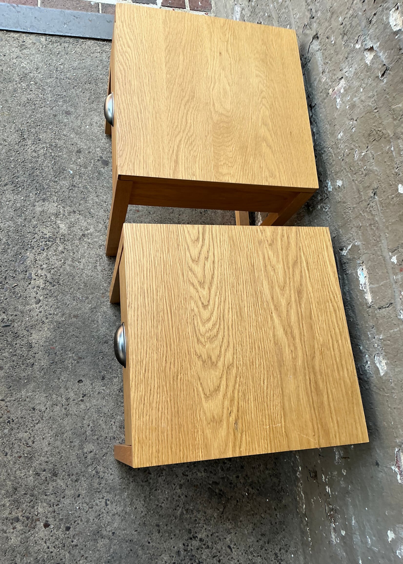 GOODWOOD Pair of Modern Oak Nightstands