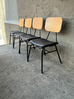 GOODWOOD Set of Four Leather Seated MCM Style Chairs