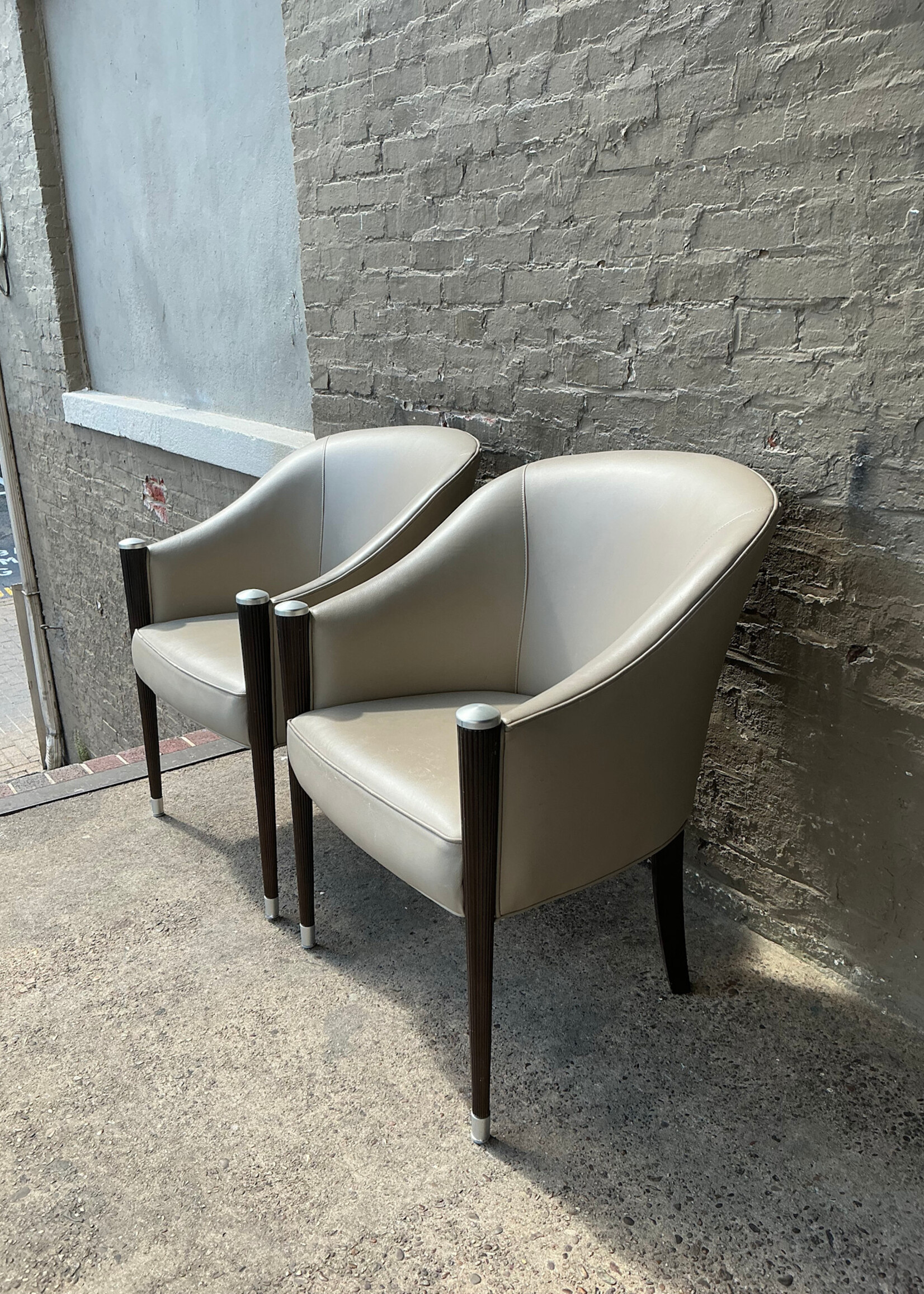 GOODWOOD Pair of Leather Art Deco Club Chairs