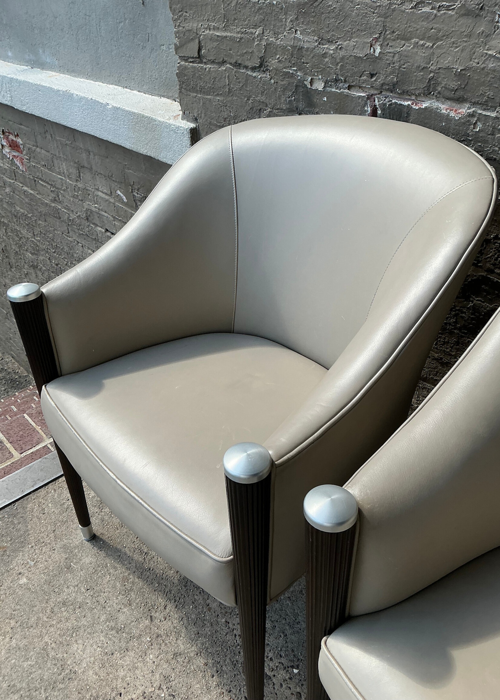 GOODWOOD Pair of Leather Art Deco Club Chairs