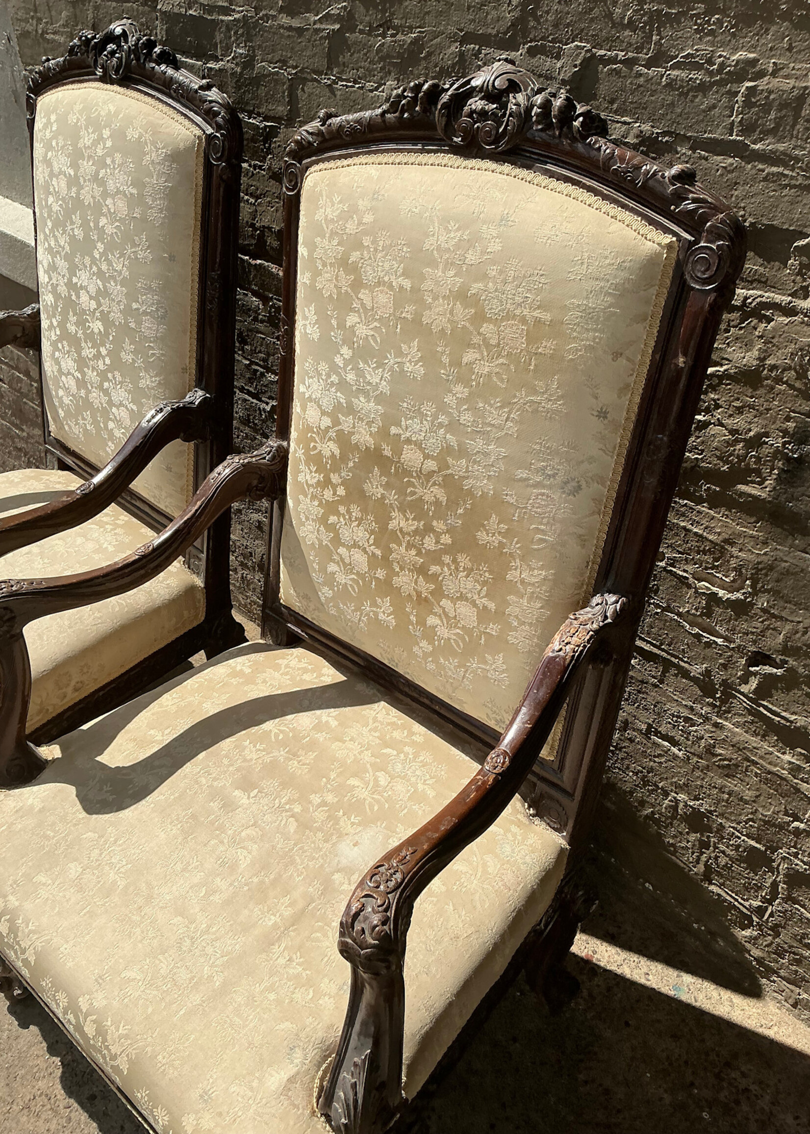 GOODWOOD Pair of Large-scale Antique Armchairs