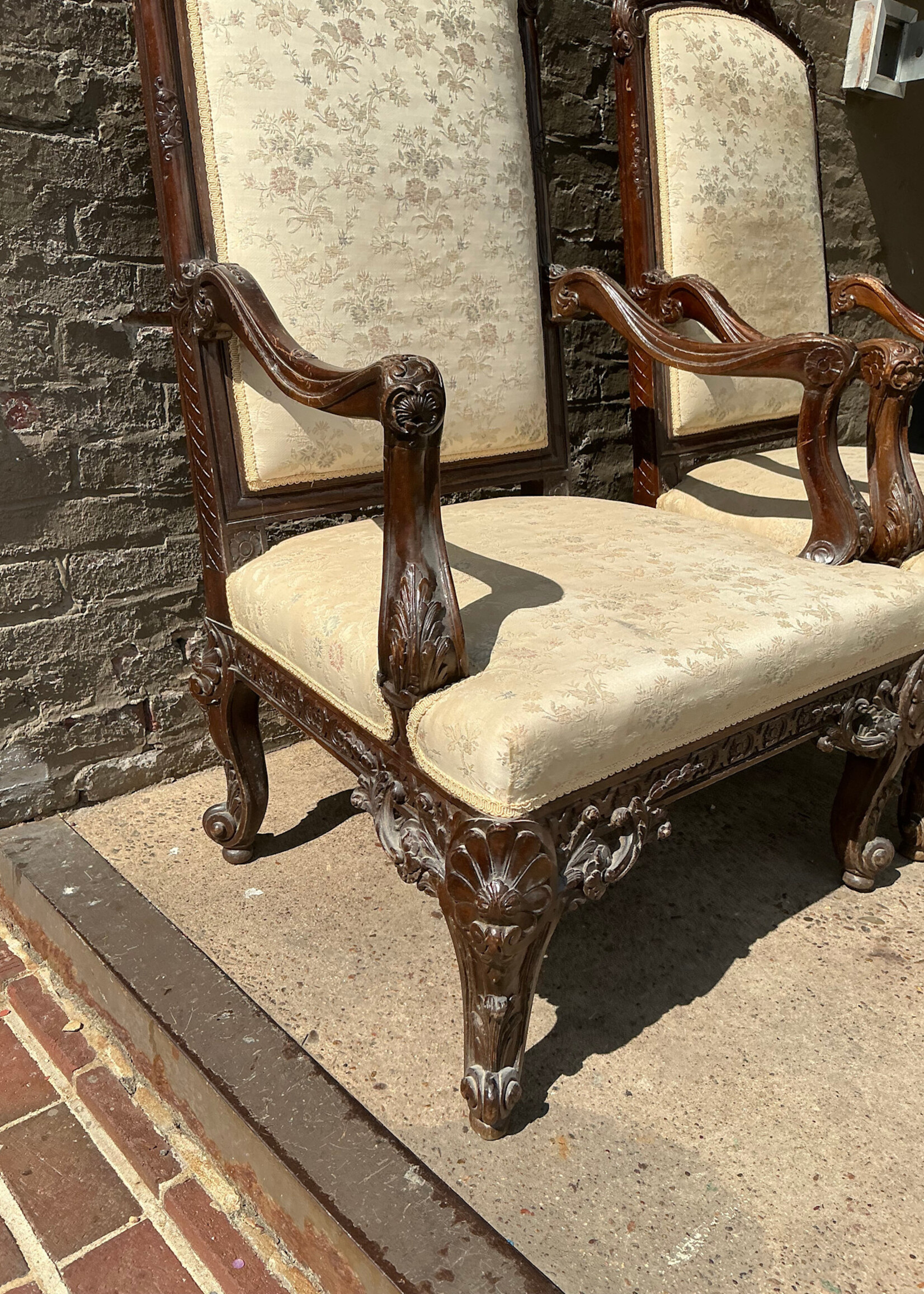 GOODWOOD Pair of Large-scale Antique Armchairs