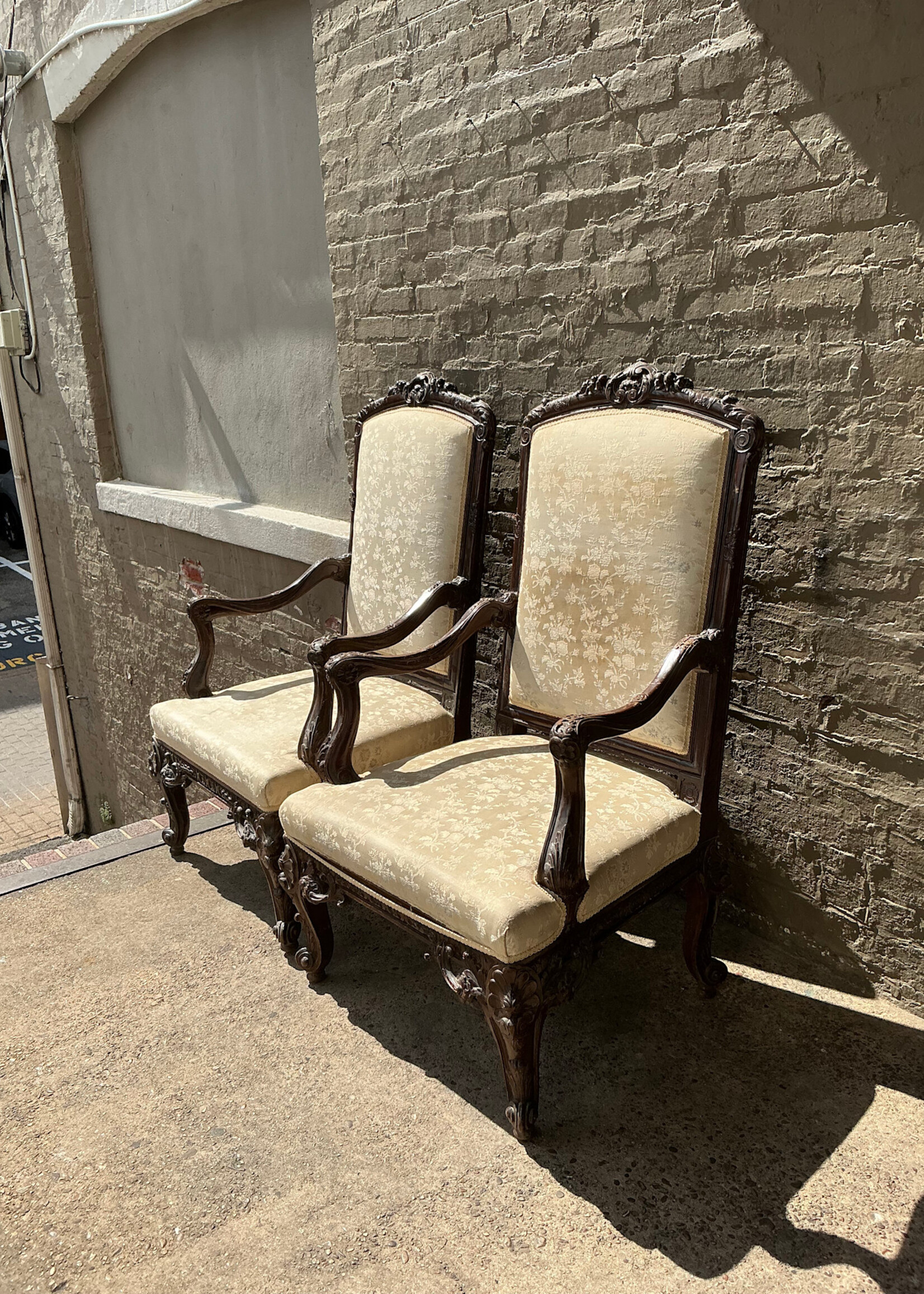 GOODWOOD Pair of Large-scale Antique Armchairs